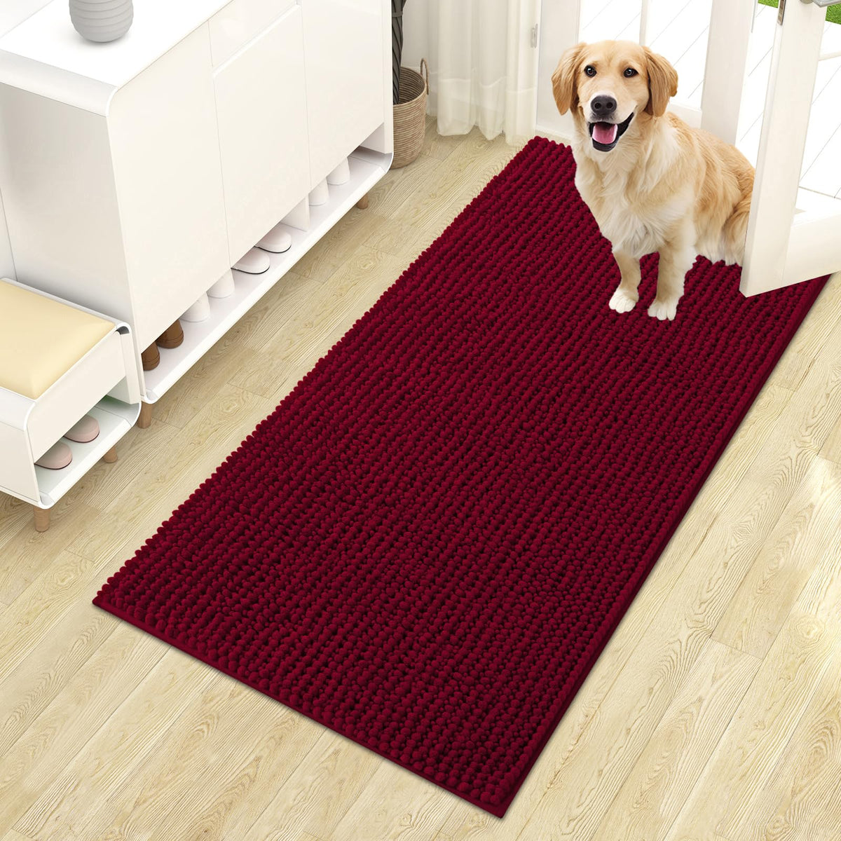 OLANLY Pet Bed Mat in 44" X 24", Burgundy