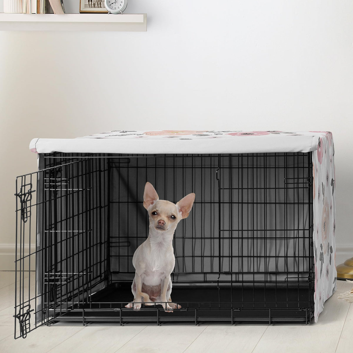 Sweet Jojo Designs Animal Cage in 24in. x 18.5in. x 20in., Pink and Grey Watercolor