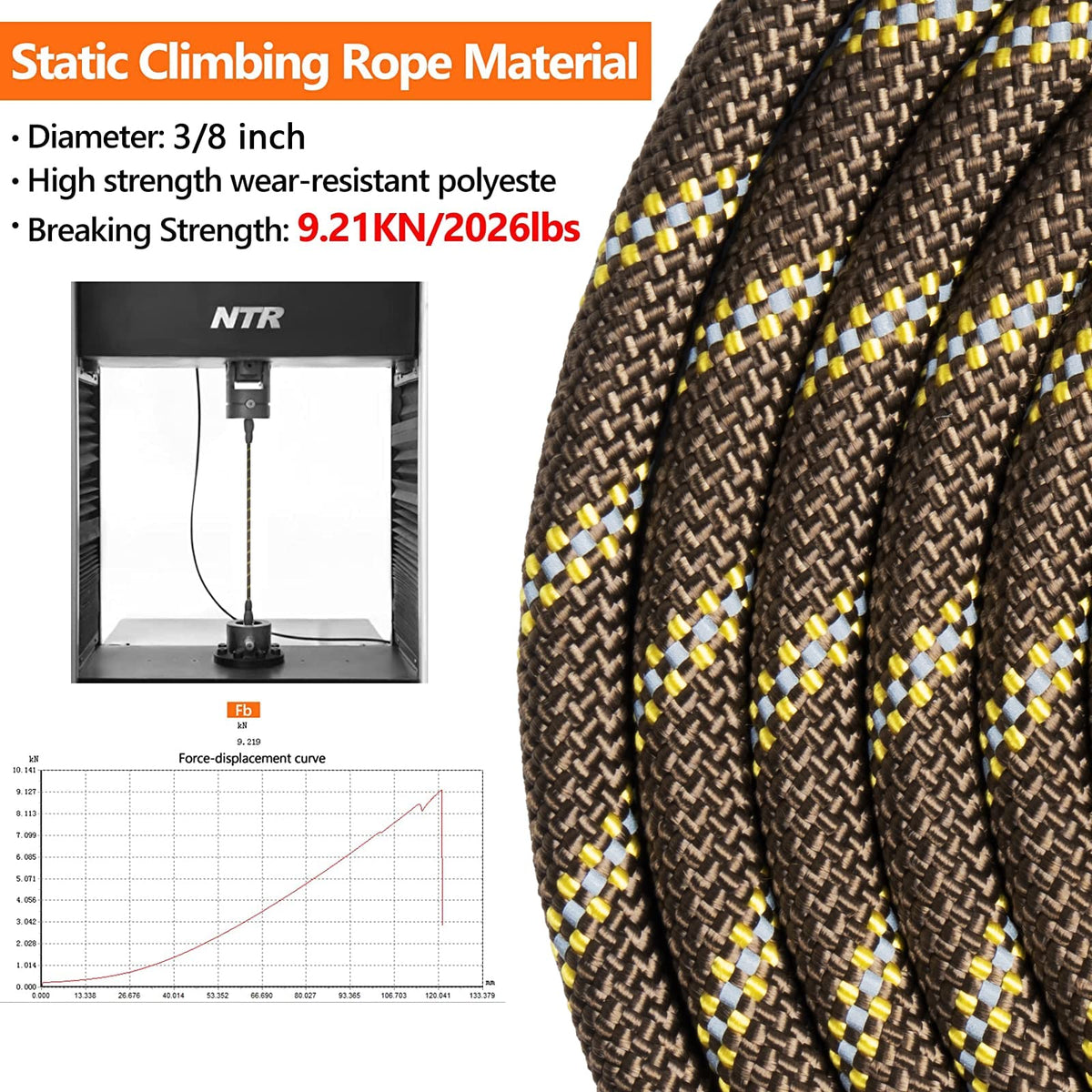 NTR Leash in 15ft*3/8", Brown