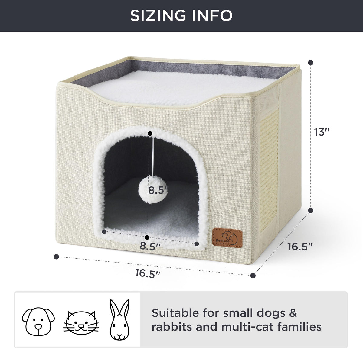 Bedsure Pet Activity Structure in Single, Ivory