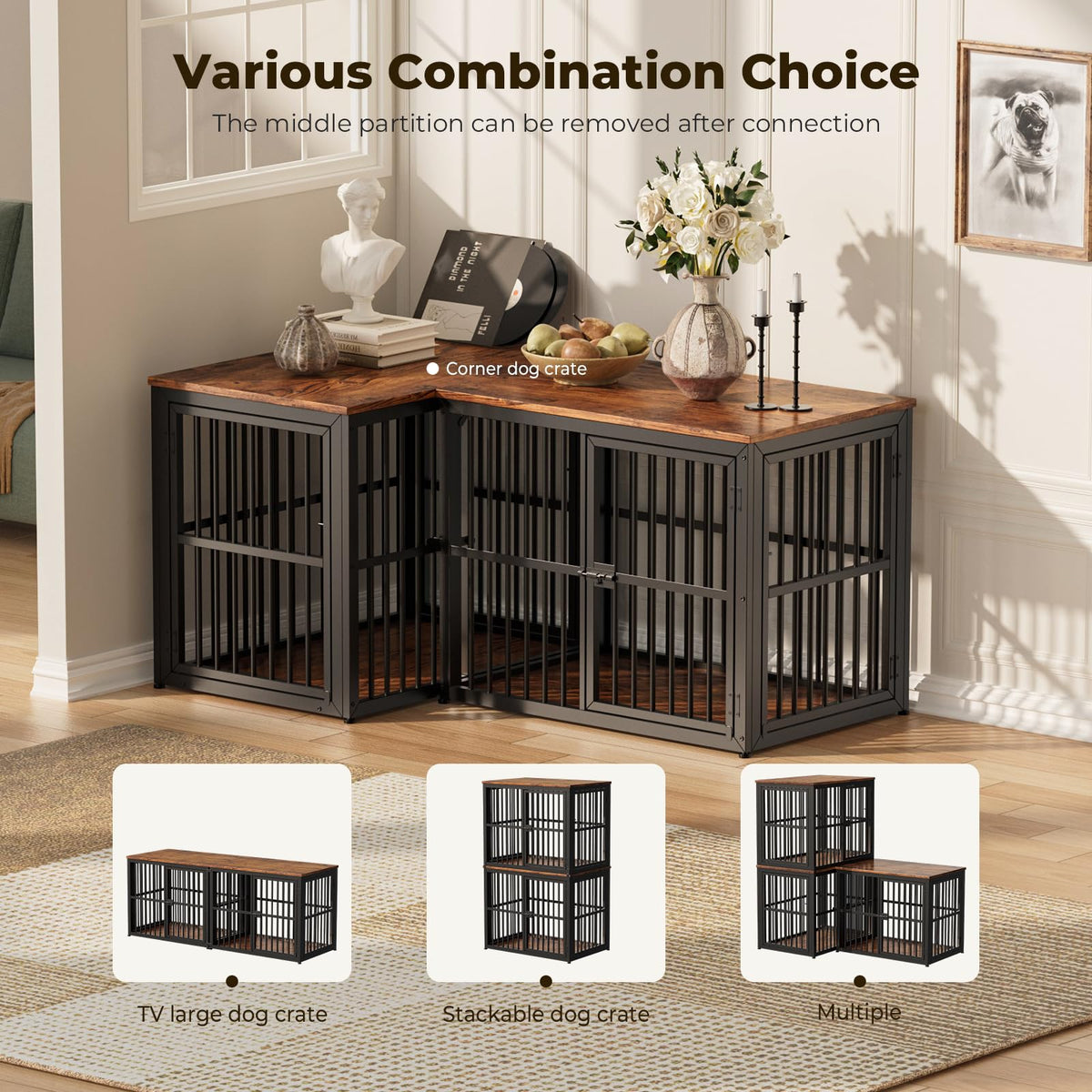 Lyromix Animal Cage in 33.1"L x 22.1"W x 26.0"H, Brown