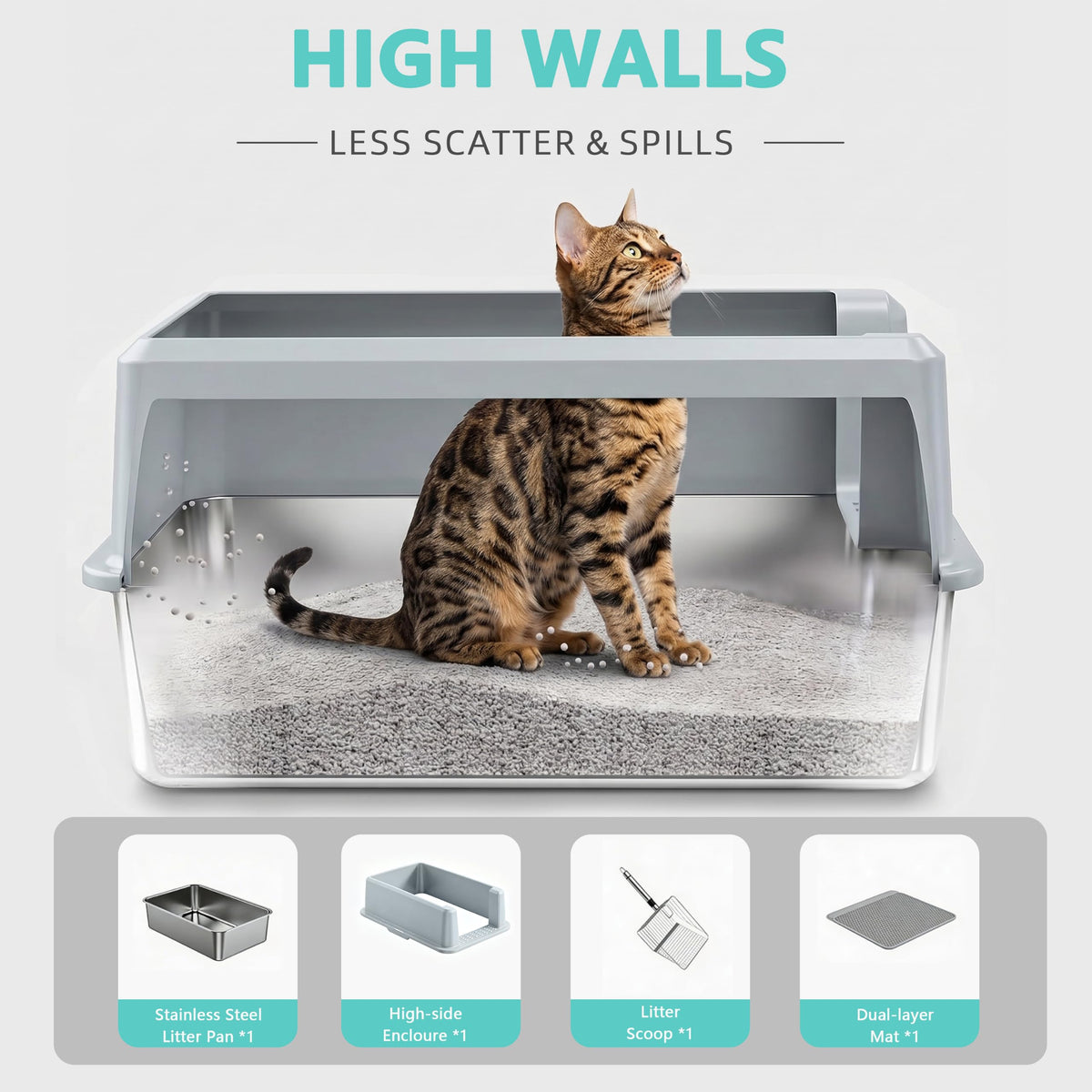 WoofiGo Litter Box in XL Extra Large, 22- Gray (Pack of 1)