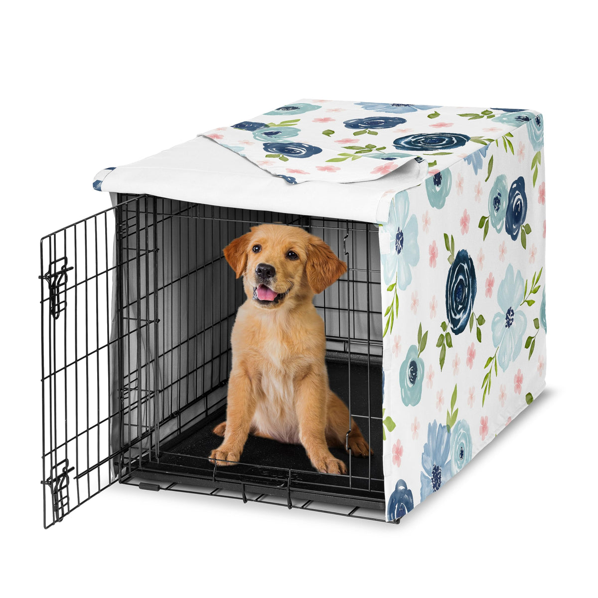 Sweet Jojo Designs Animal Cage in 36in. x 24in. x 23.5in., Pink and Blue Watercolor