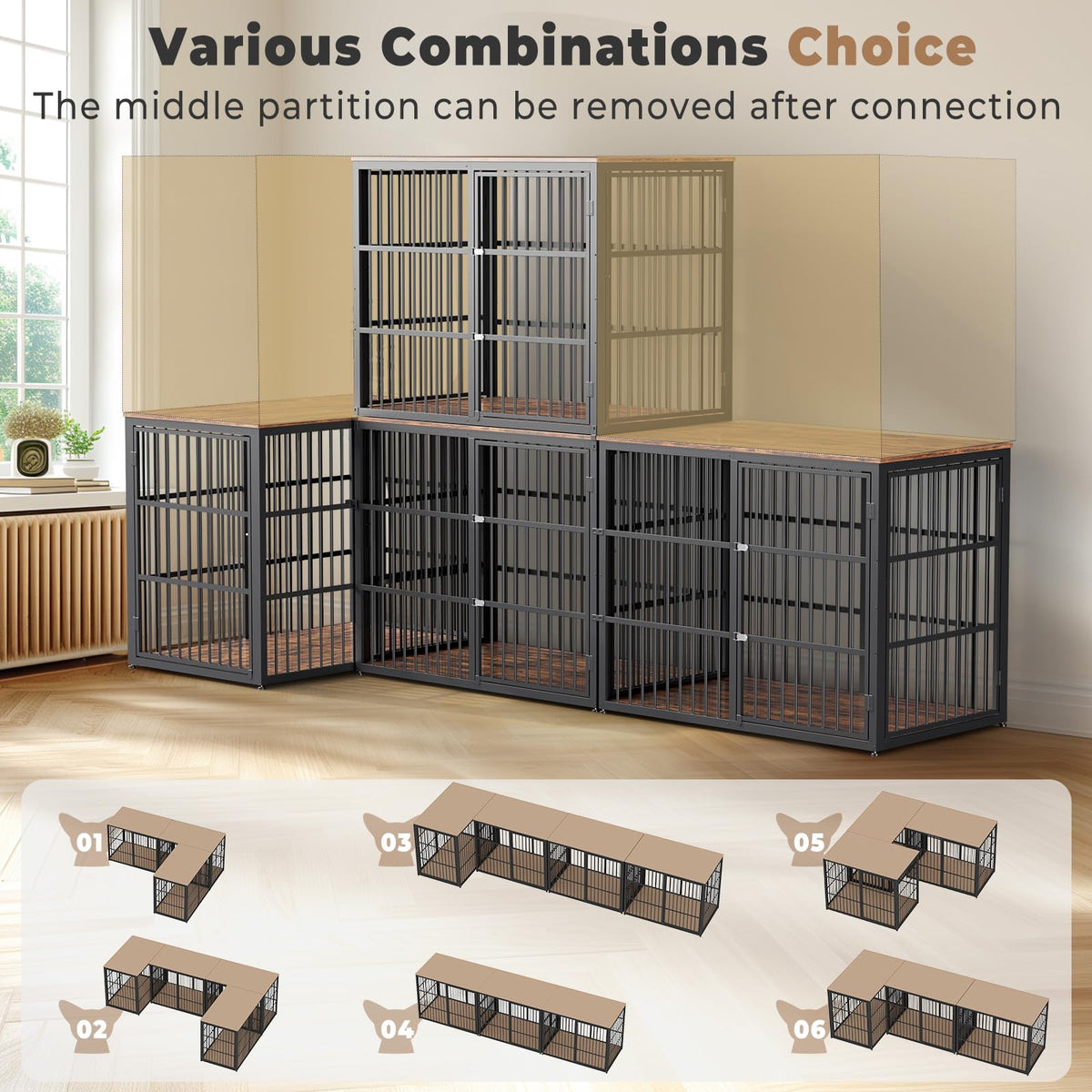 Lyromix Animal Cage in 47.2"L x 29.1"W x 37.6"H, Brown