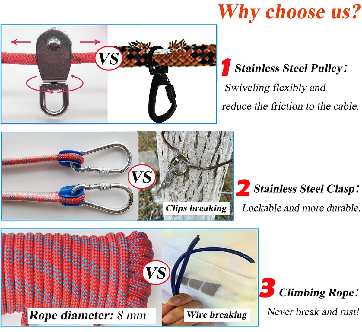 SIAELT Leash in 50Ft, Red