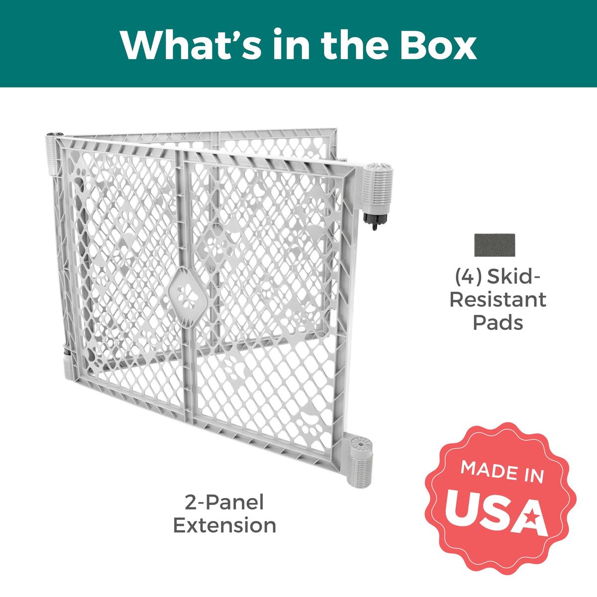 MYPET Pet Playpen in 2-Panel Extension, Light Gray