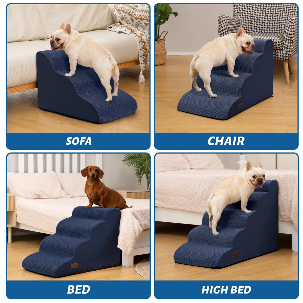 aodisman Animal Stair in Standard 4-Step 17.4"H, Blue