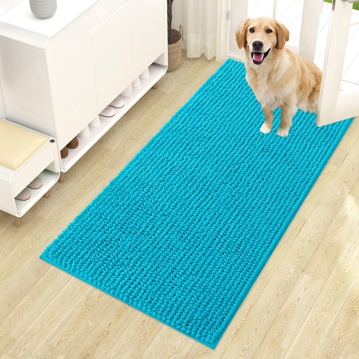 OLANLY Pet Bed Mat in 44" X 24", Aqua Blue