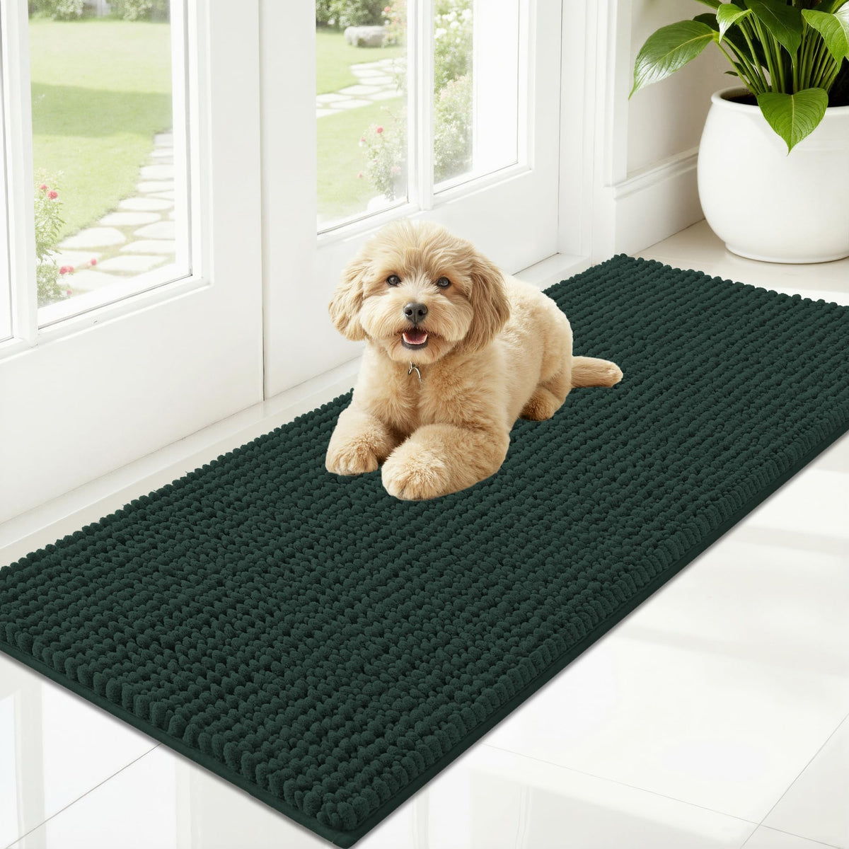 OLANLY Pet Bed Mat in 47" X 20", Blackish Green