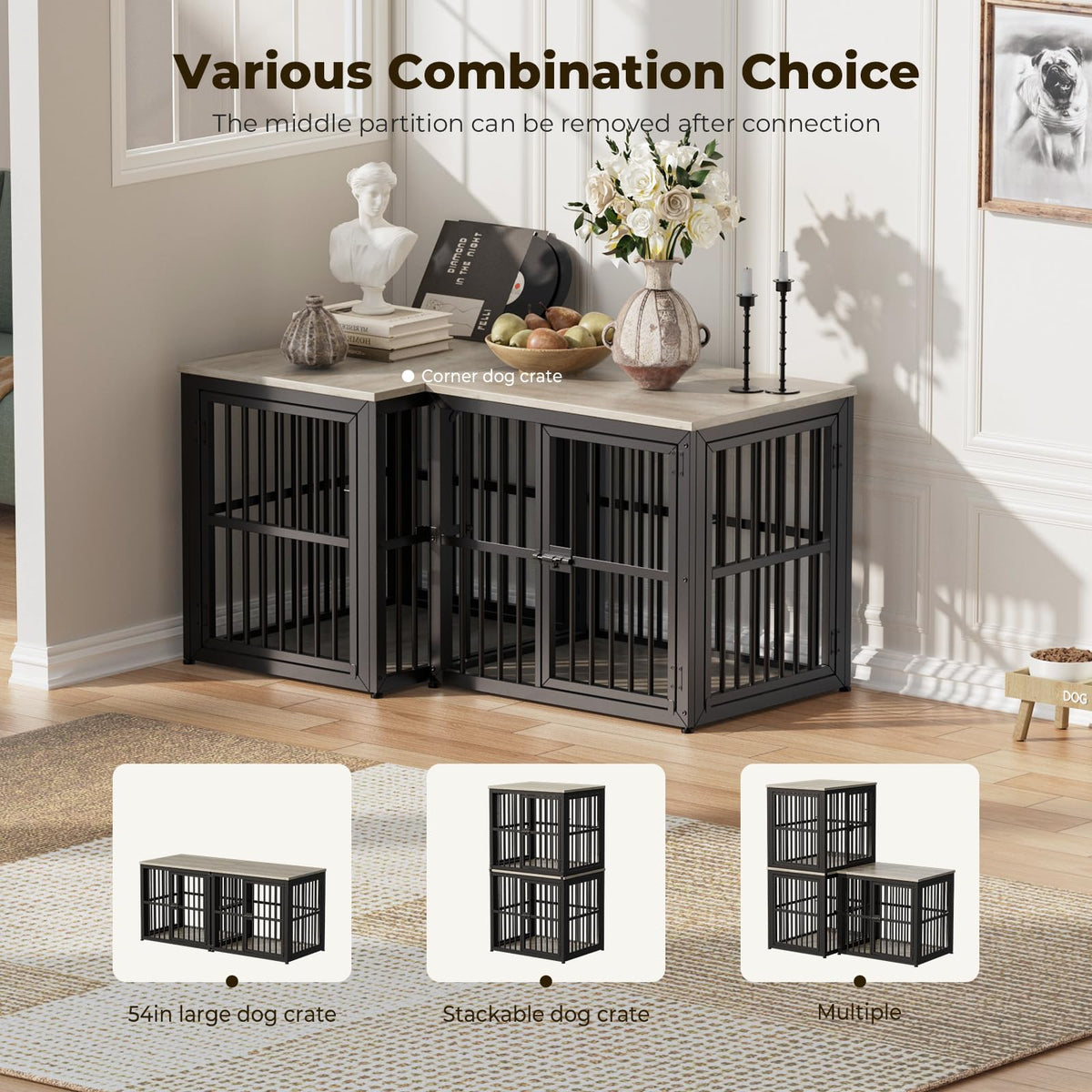 Lyromix Animal Cage in 26.9"L x 20.9"W x 24.0"H, Ancient gray