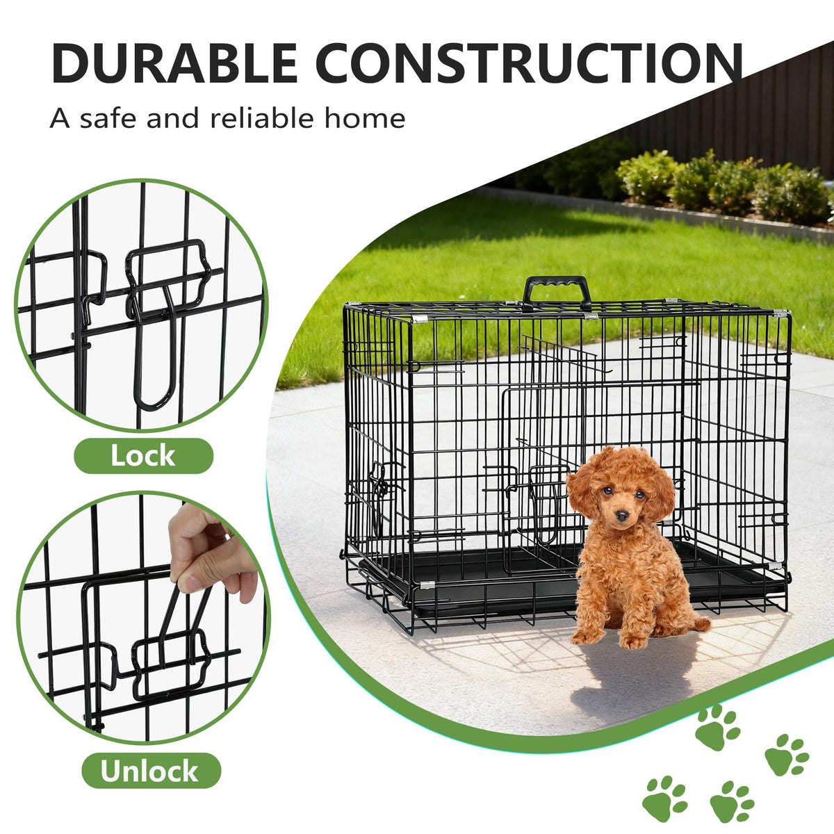 FDW Animal Cage in 18.0"L x 12.0"W x 14.0"H, Dark Black
