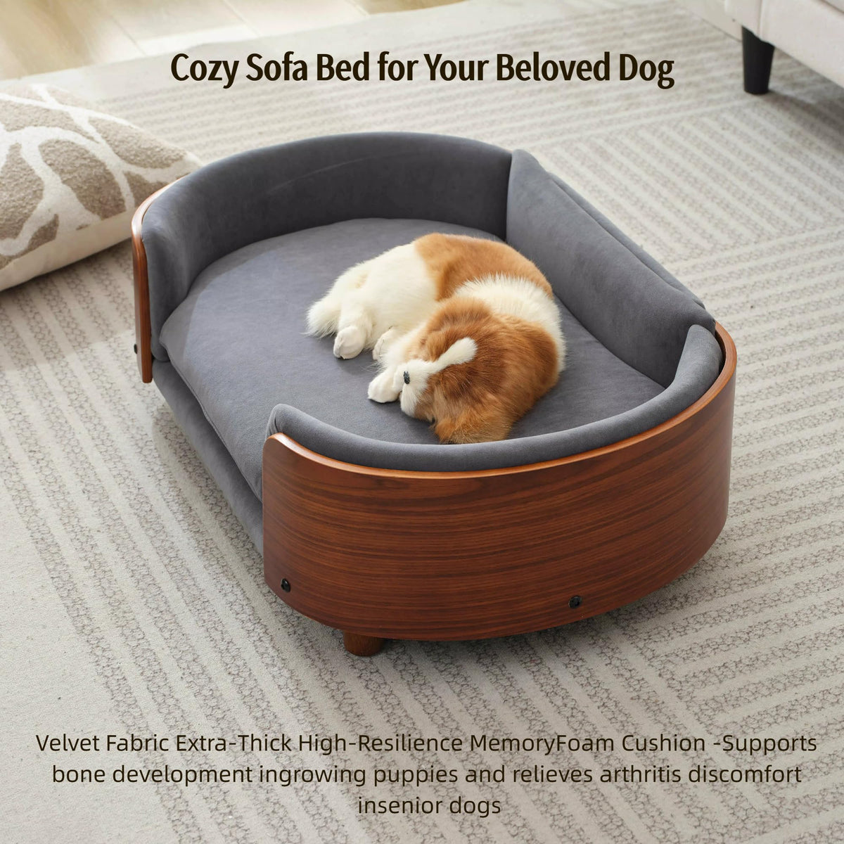 Trygoal Pet Bed Mat in 26.38, Dark Gray & Walnut