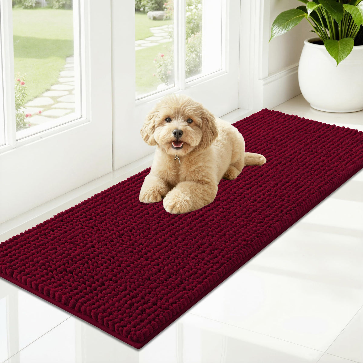OLANLY Pet Bed Mat in 47" X 17", Burgundy