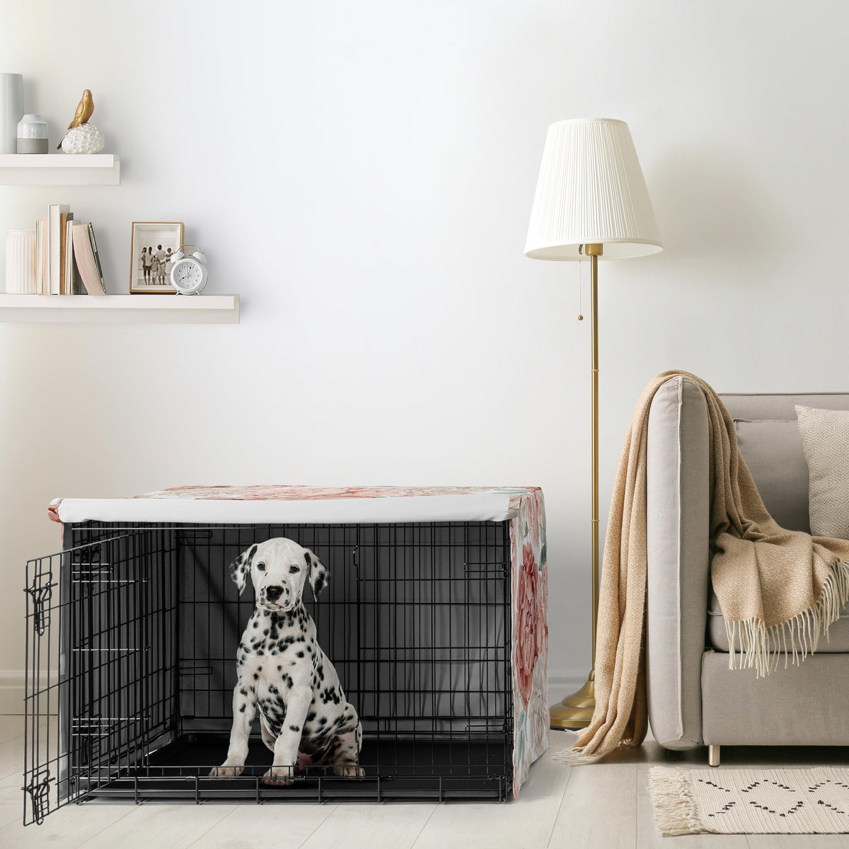 Sweet Jojo Designs Animal Cage in 36in. x 24in. x 23.5in., Pink and Ivory Peony
