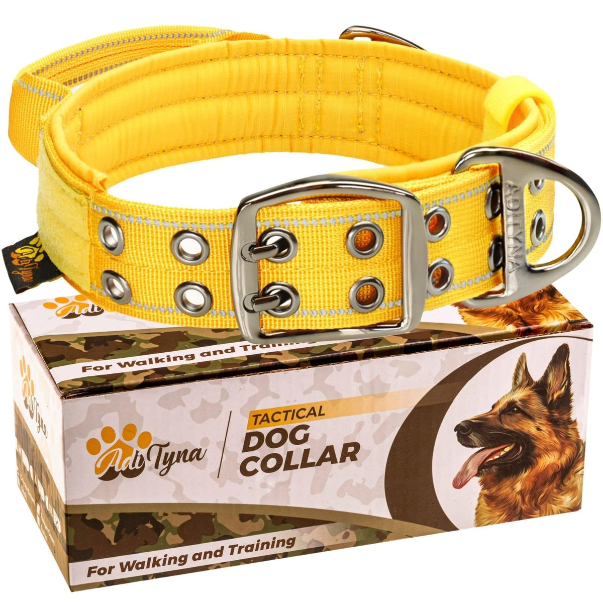 ADITYNA Animal Collar in Medium: Fit 15-19" Neck, Yellow