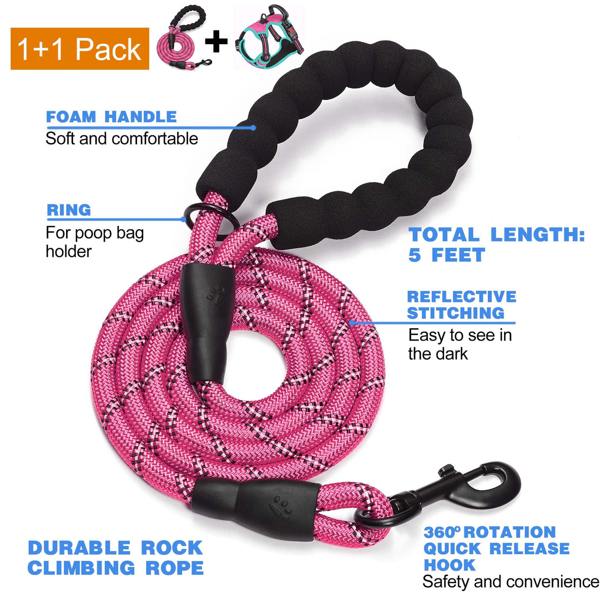 tobeDRI Animal Harness in Medium, Pink/Blue