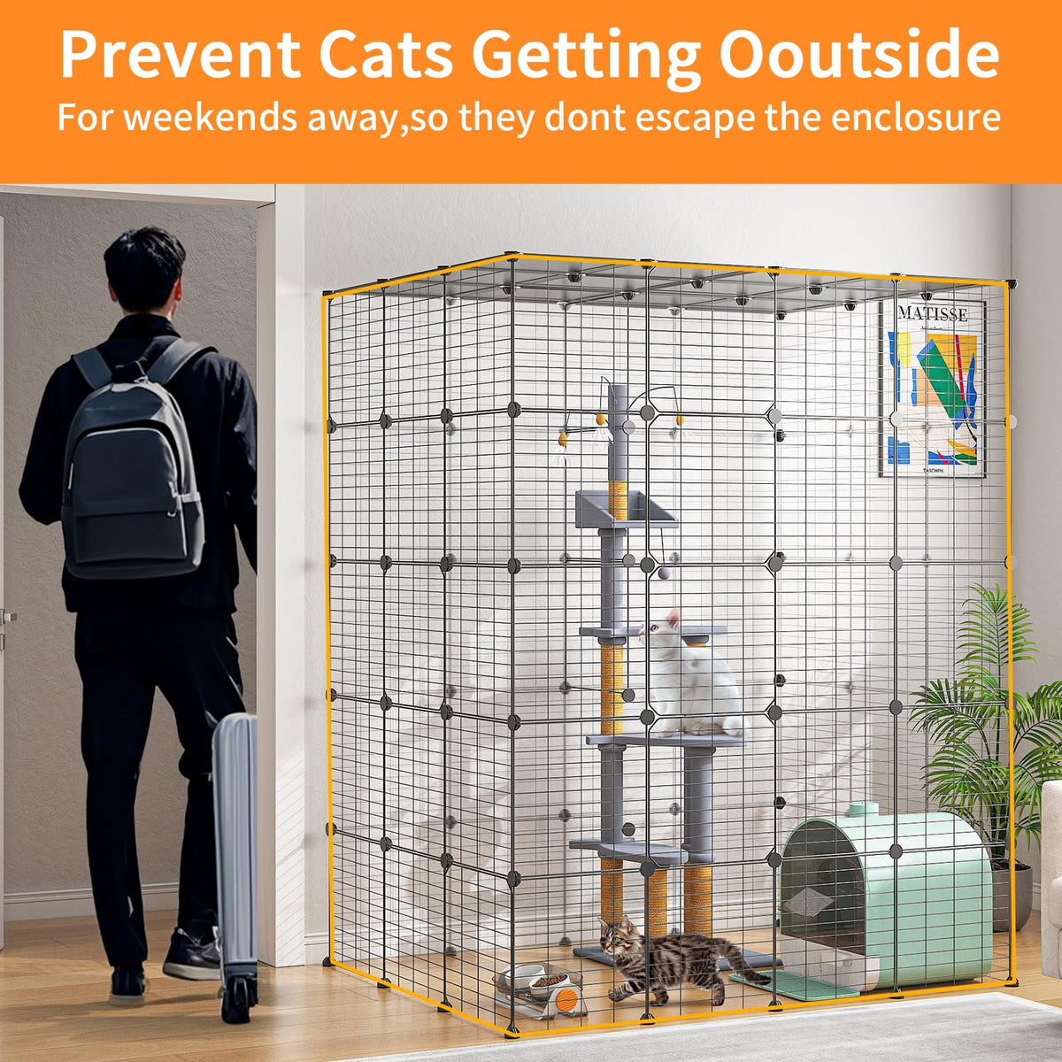 Oneluck Animal Cage in 55.1"L x 41.3"W x 69.1"H