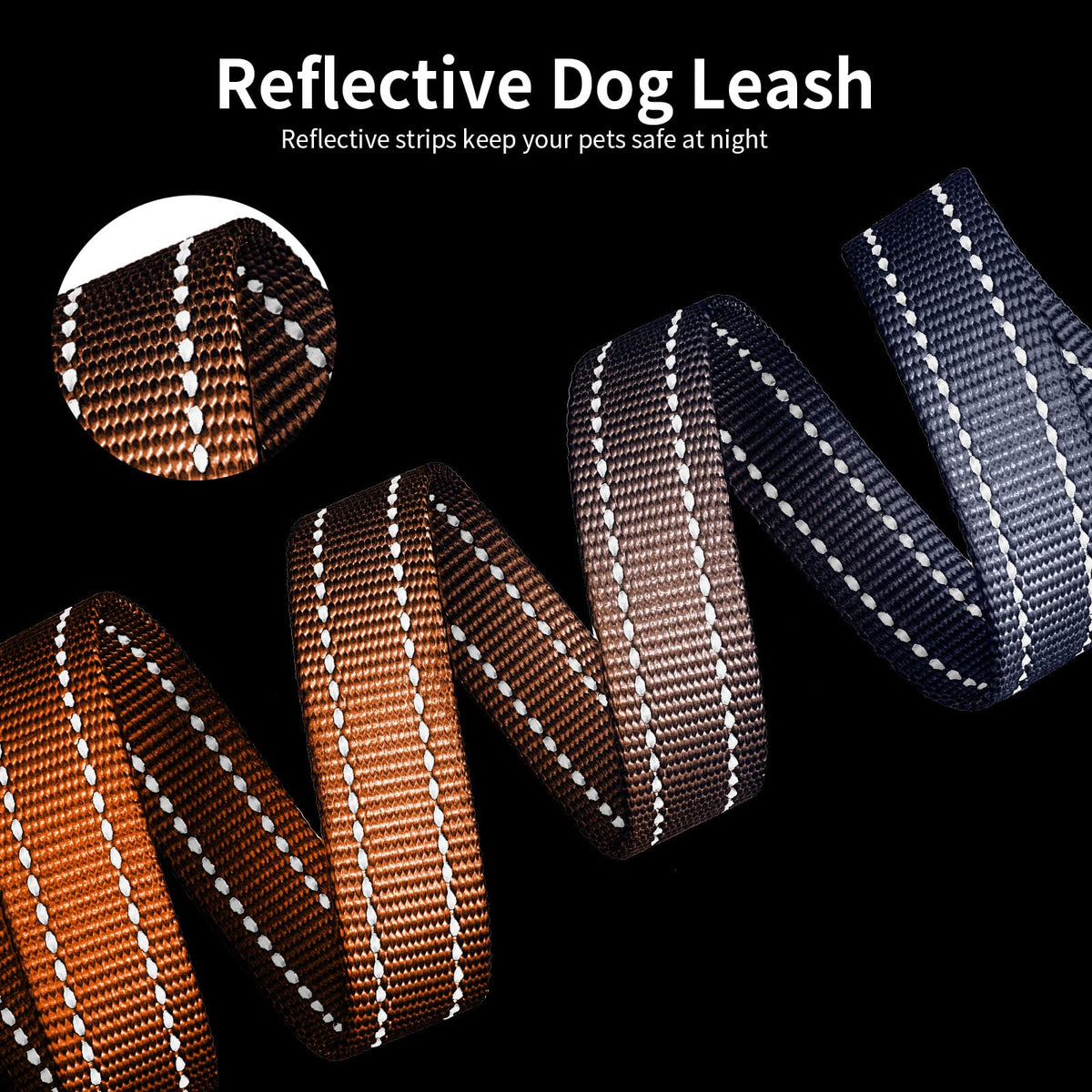kazazoo Leash in 5.5ft to 8.5ft, Gradient Orange