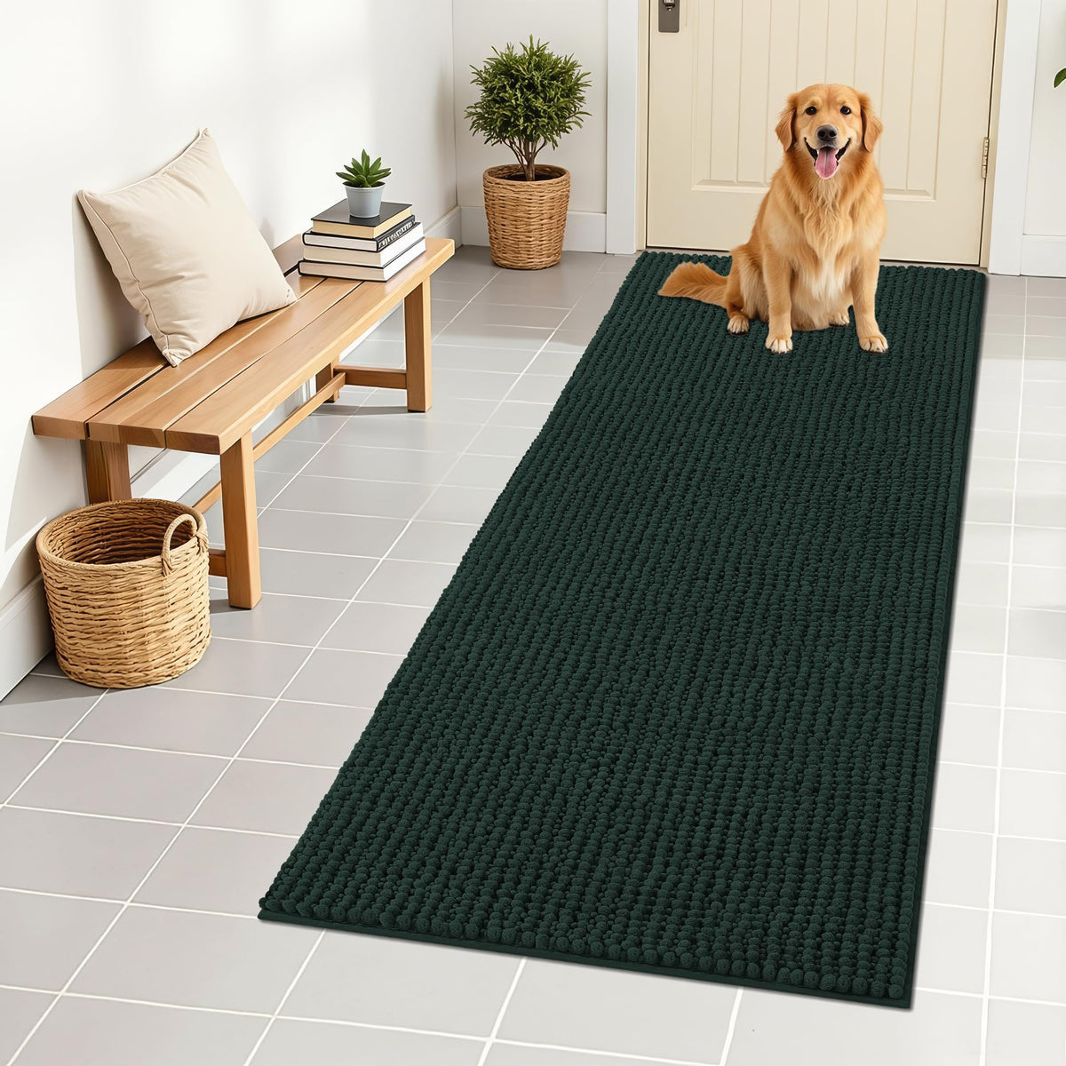 OLANLY Pet Bed Mat in 59" X 24", Blackish Green