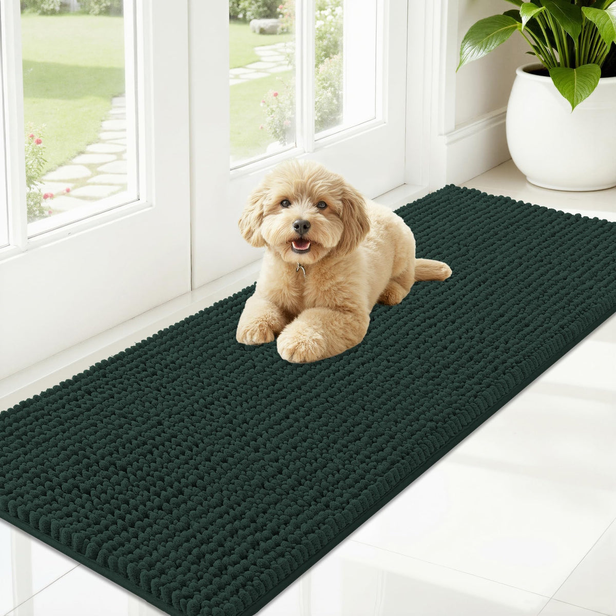 OLANLY Pet Bed Mat in 59" X 20", Blackish Green