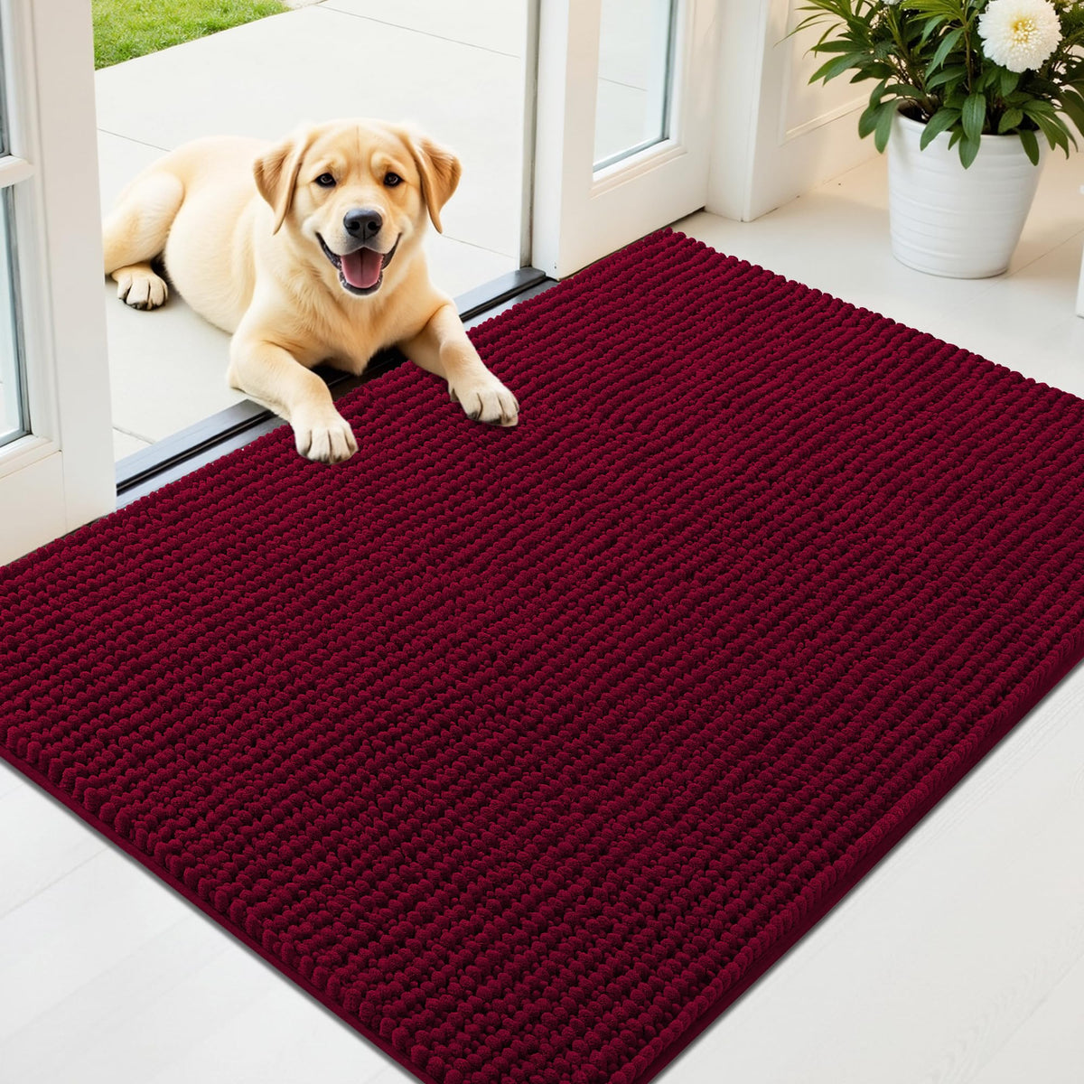 OLANLY Pet Bed Mat in 44" X 32", Burgundy