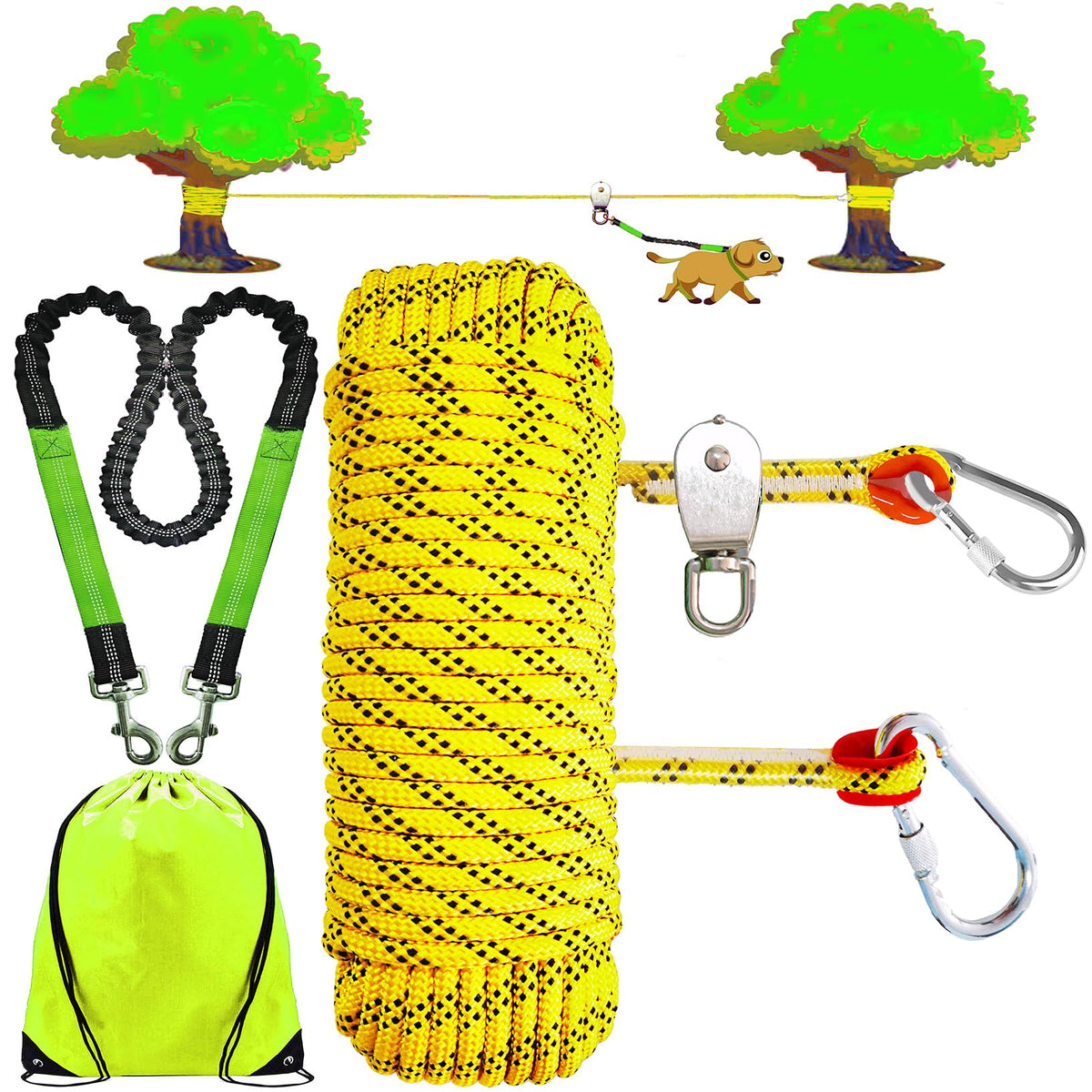 SIAELT Leash in 50Ft, 26Yellow