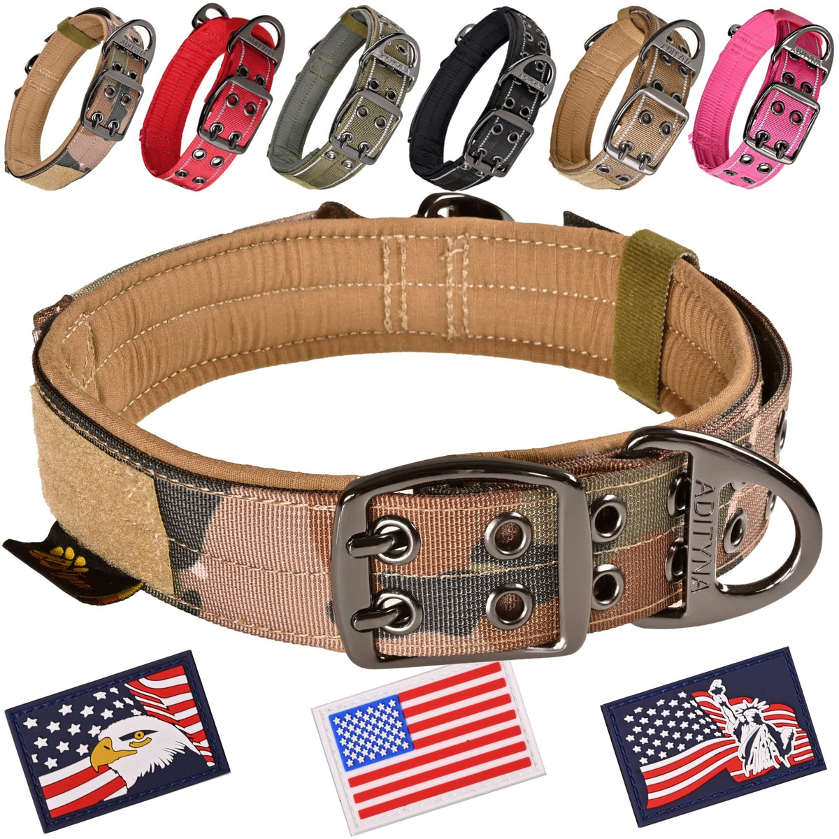 ADITYNA Animal Collar in Medium: Fit 15-19" Neck, Camo