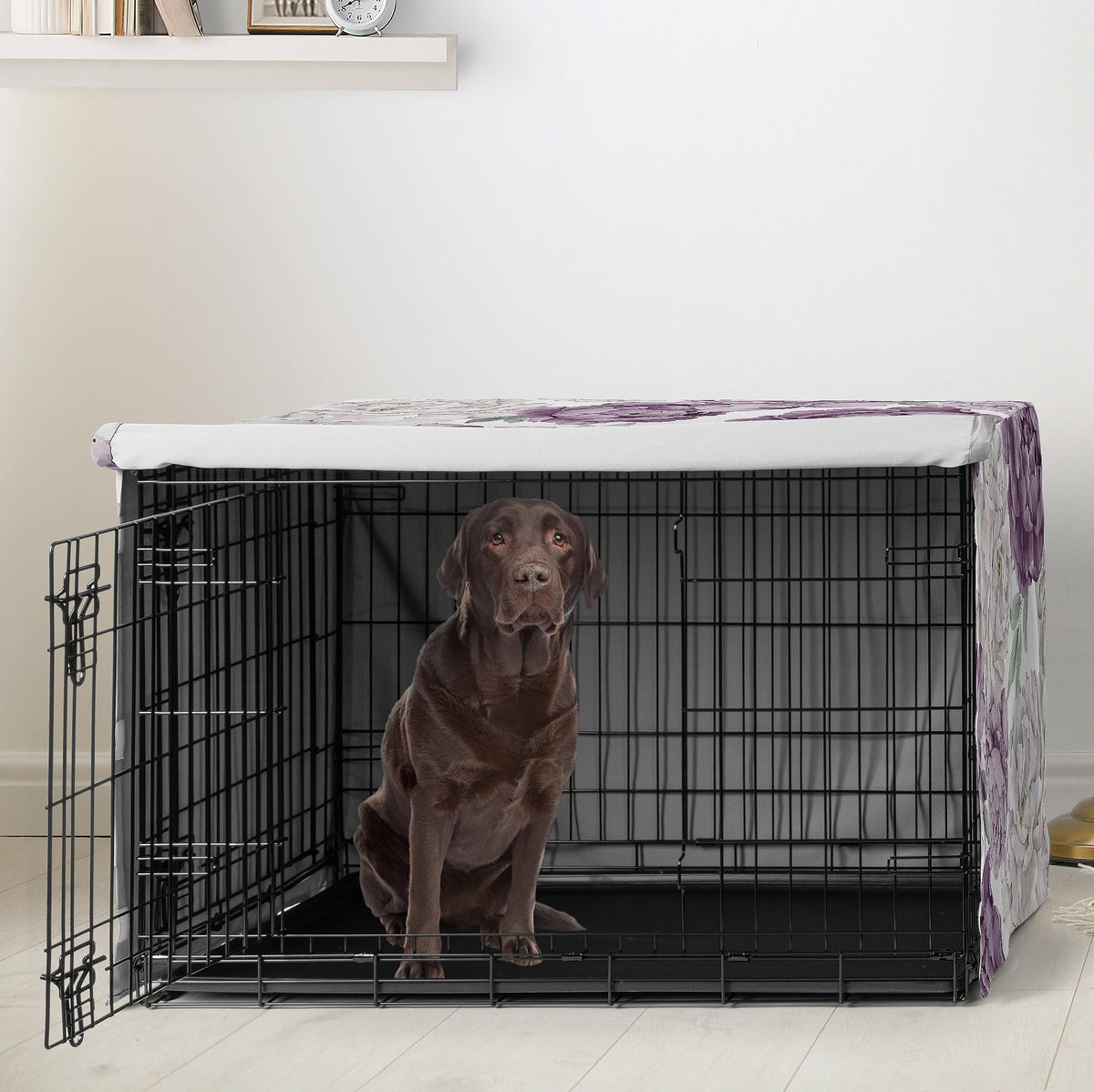 Sweet Jojo Designs Animal Cage in 42.0"L x 30.0"W x 28.5"H, Purple and Ivory Peony