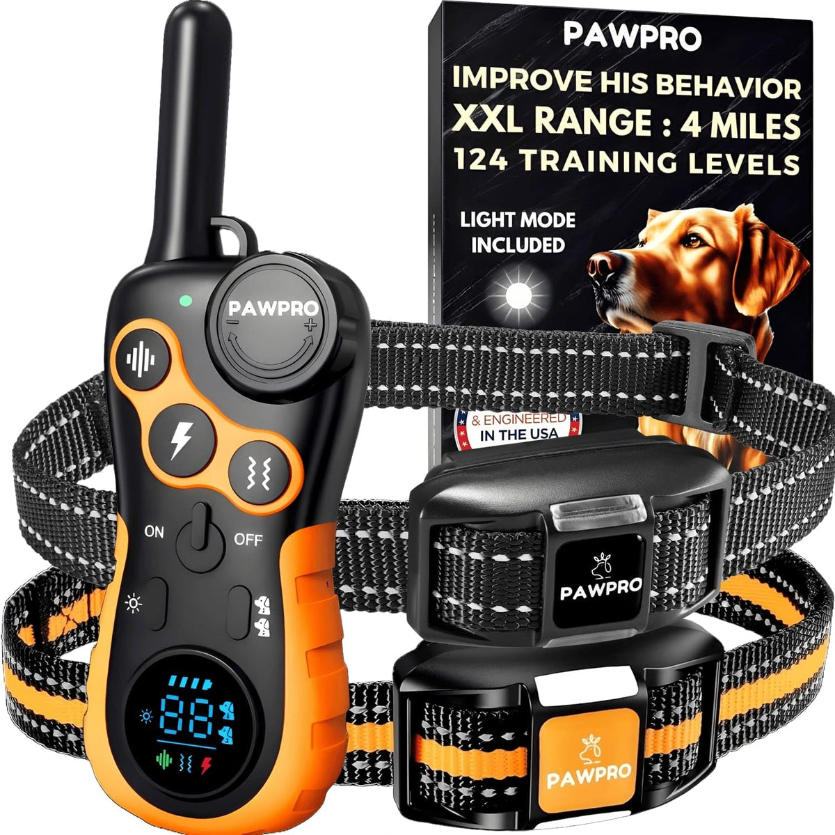 PAWPRO Animal Collar in 2 Collars - Orange, Orange