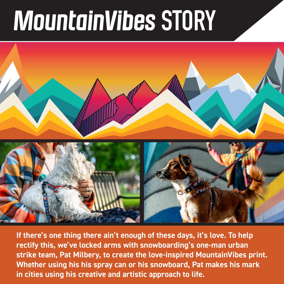Wolfgang Man & Beast Animal Harness in Small (5/8 Inch x 12-18 Inch), MountainVibes Print