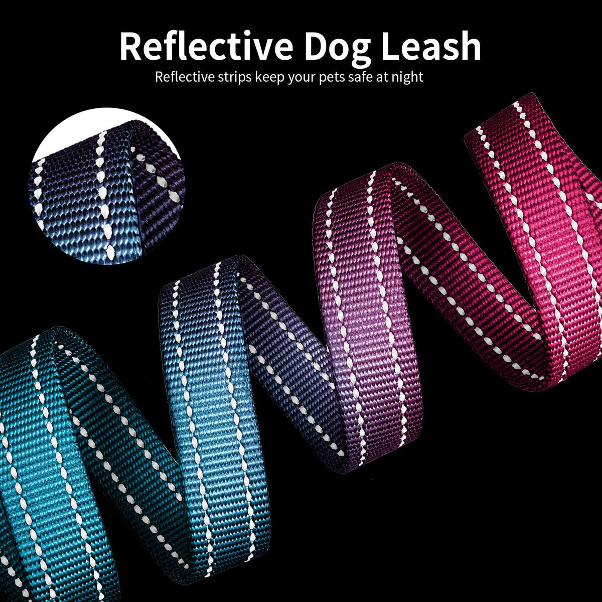 kazazoo Leash in Adjustable (5.5ft to 8.5ft), Gradient Pink