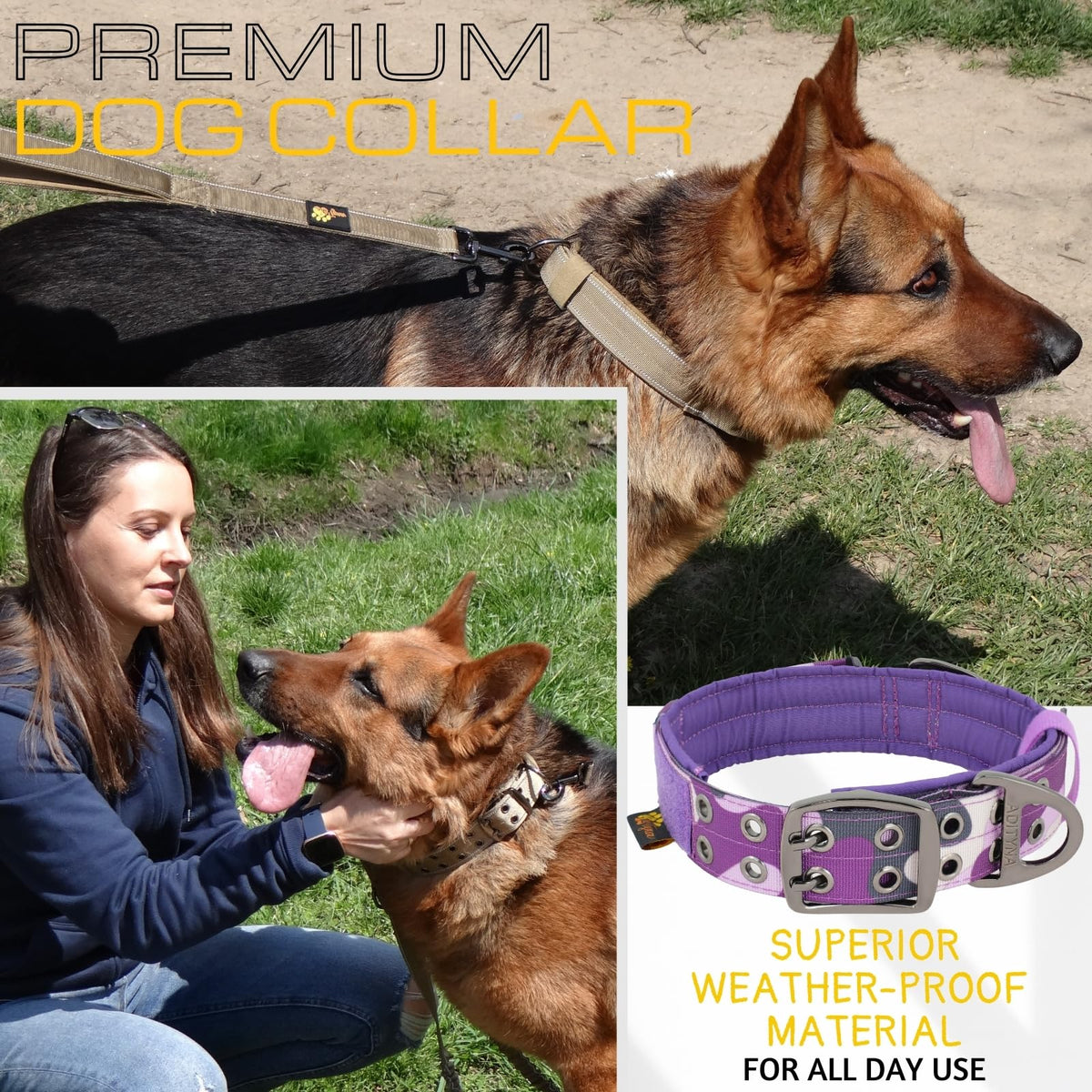 ADITYNA Animal Collar in Large: Fit 18-23" Neck, Camo Purple