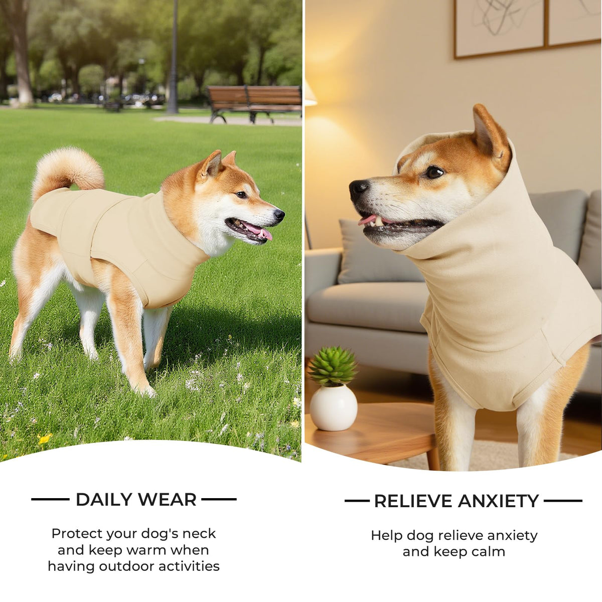 Haloumoning Pet Apparel in X-Small, Beige