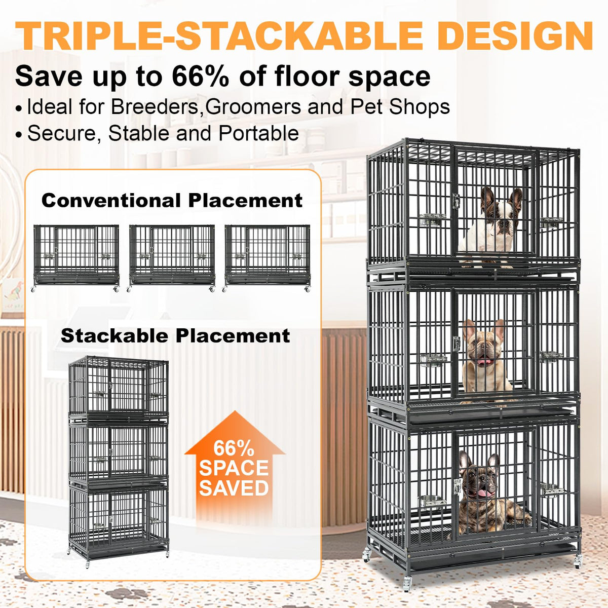 Homey Pet Animal Cage in 36.6"L x 22.4"W x 29.1"H, Black