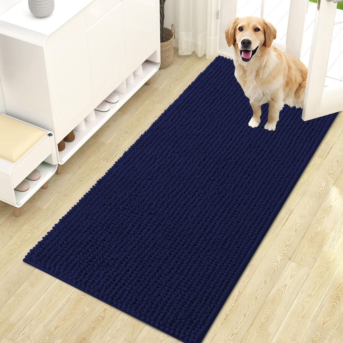 OLANLY Pet Bed Mat in 47" X 24", Navy Blue