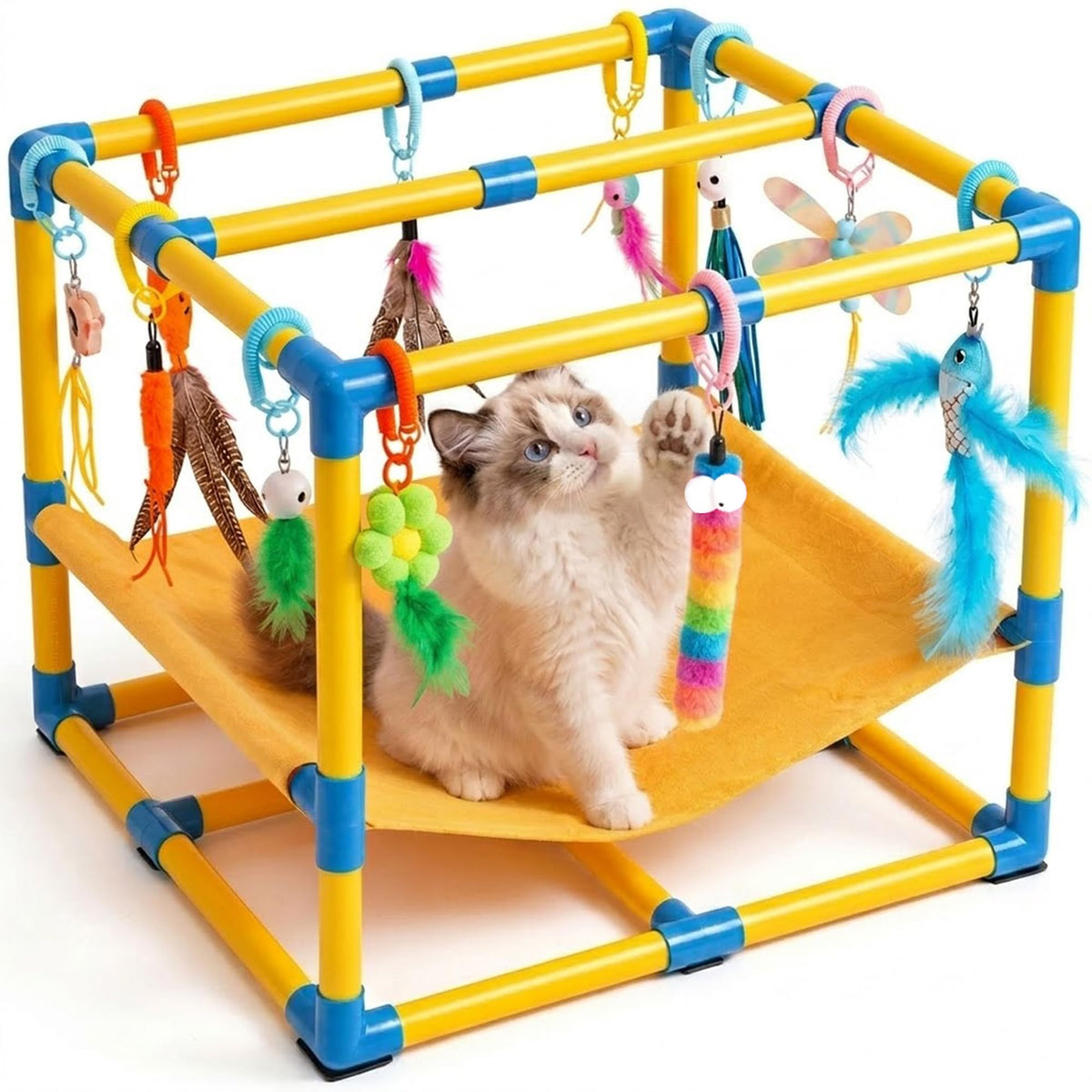 Grevigily Pet Toy in 23.6x15.7x15.7inch, Yellow + Blue