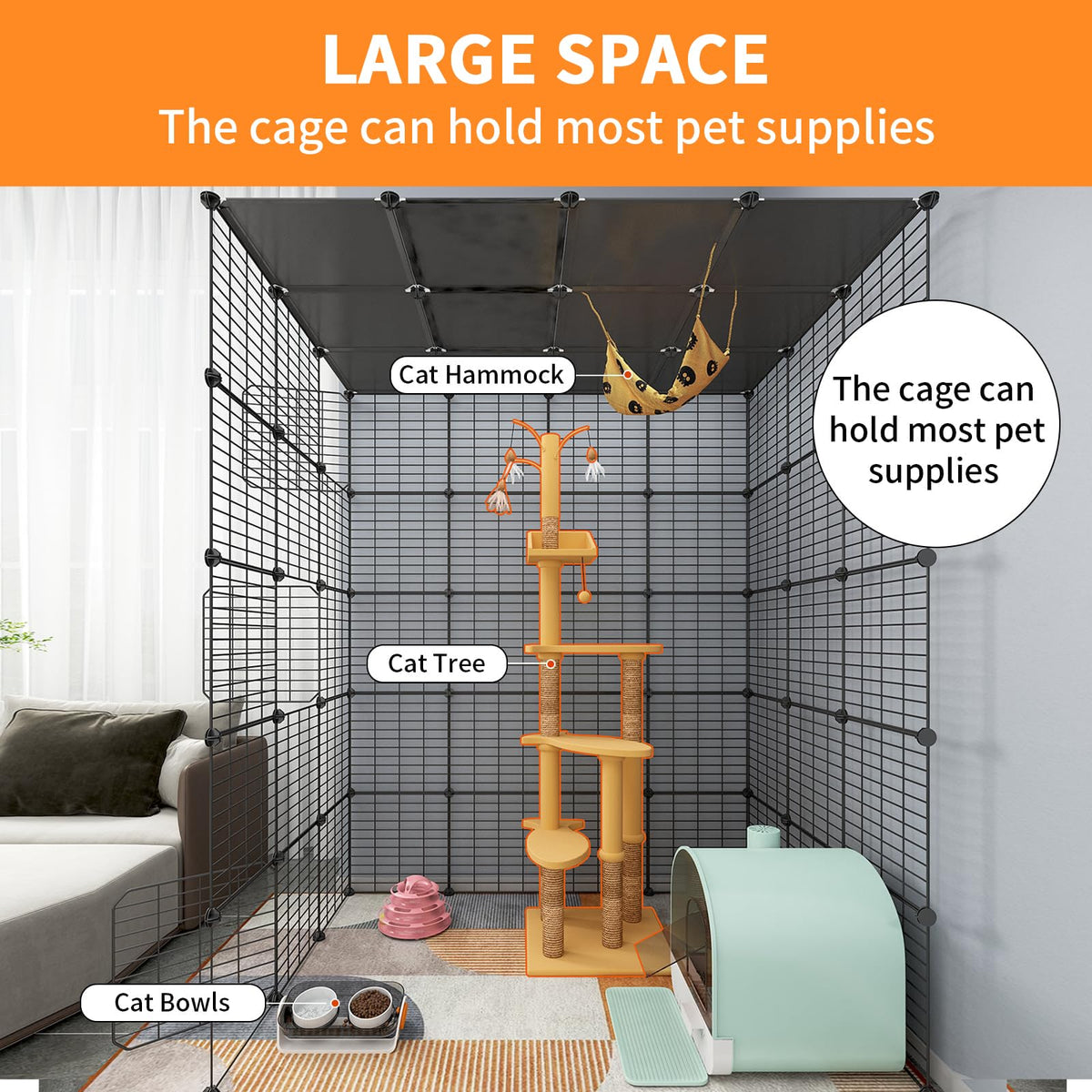 Oneluck Animal Cage in 54.0"L x 41.0"W x 68.0"H