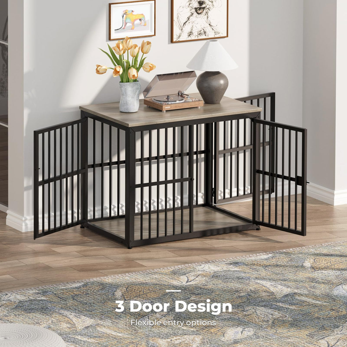 Lyromix Animal Cage in 33.1"L x 22.1"W x 26.0"H, Ancient gray