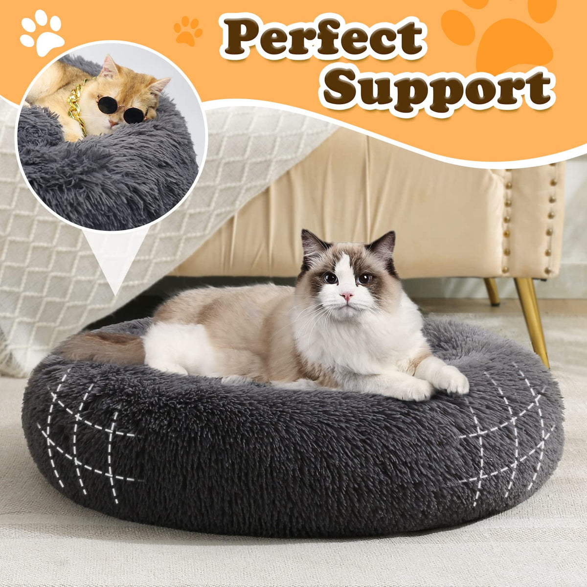 JOLLYVOGUE Pet Bed Mat in 31", Dark Grey