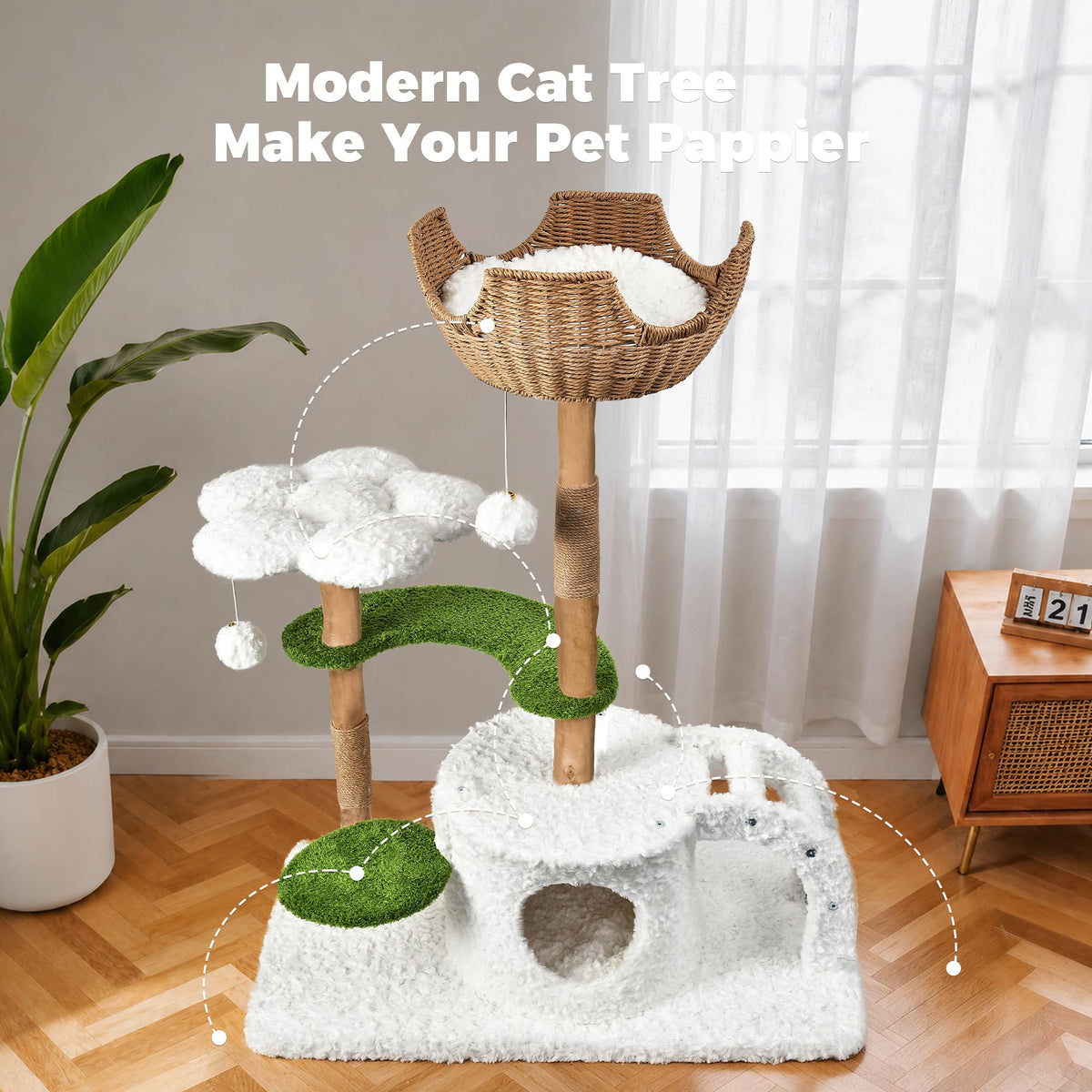 Easyego Pet Activity Structure in 45.6'', White&Green