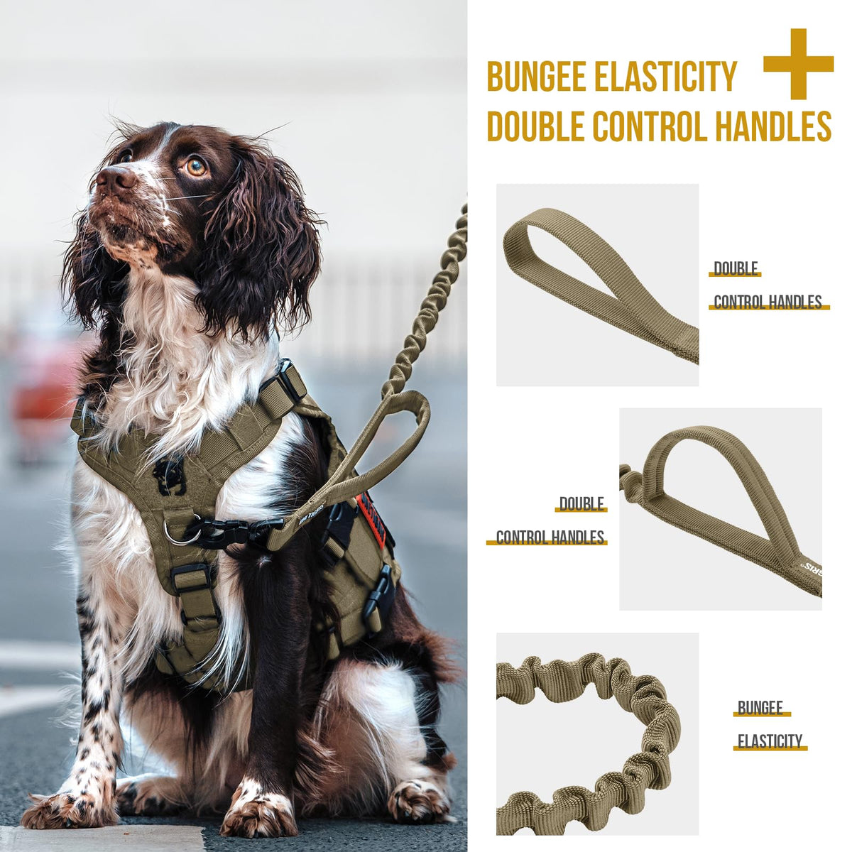 ONETIGRIS Leash in 85cm-118cm/33.5in-46.5in, Brown