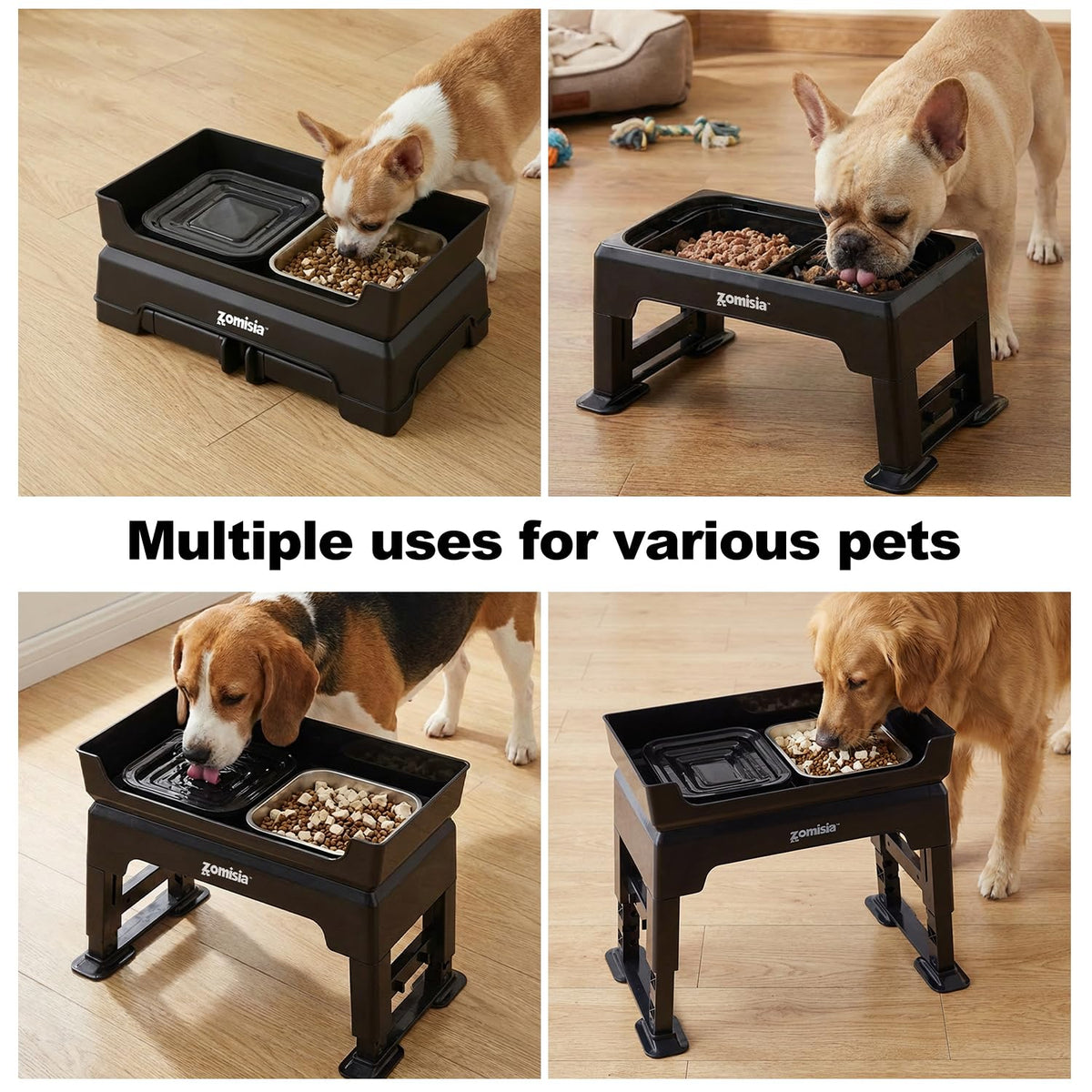 ZOMISIA Pet Feeder in 2L, Black