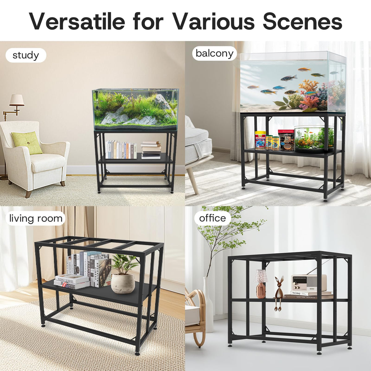 MEWSDEN Item Stand in (10 Gallon)24.8"x9.25", Black