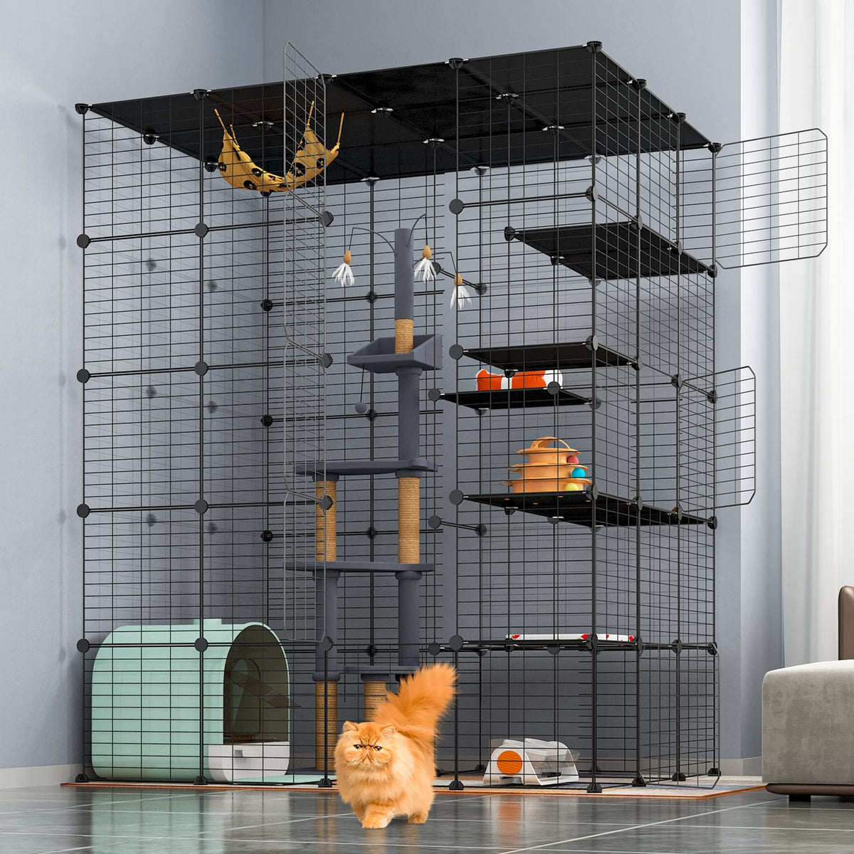 Oneluck Animal Cage in 55.1"L x 41.3"W x 69.1"H