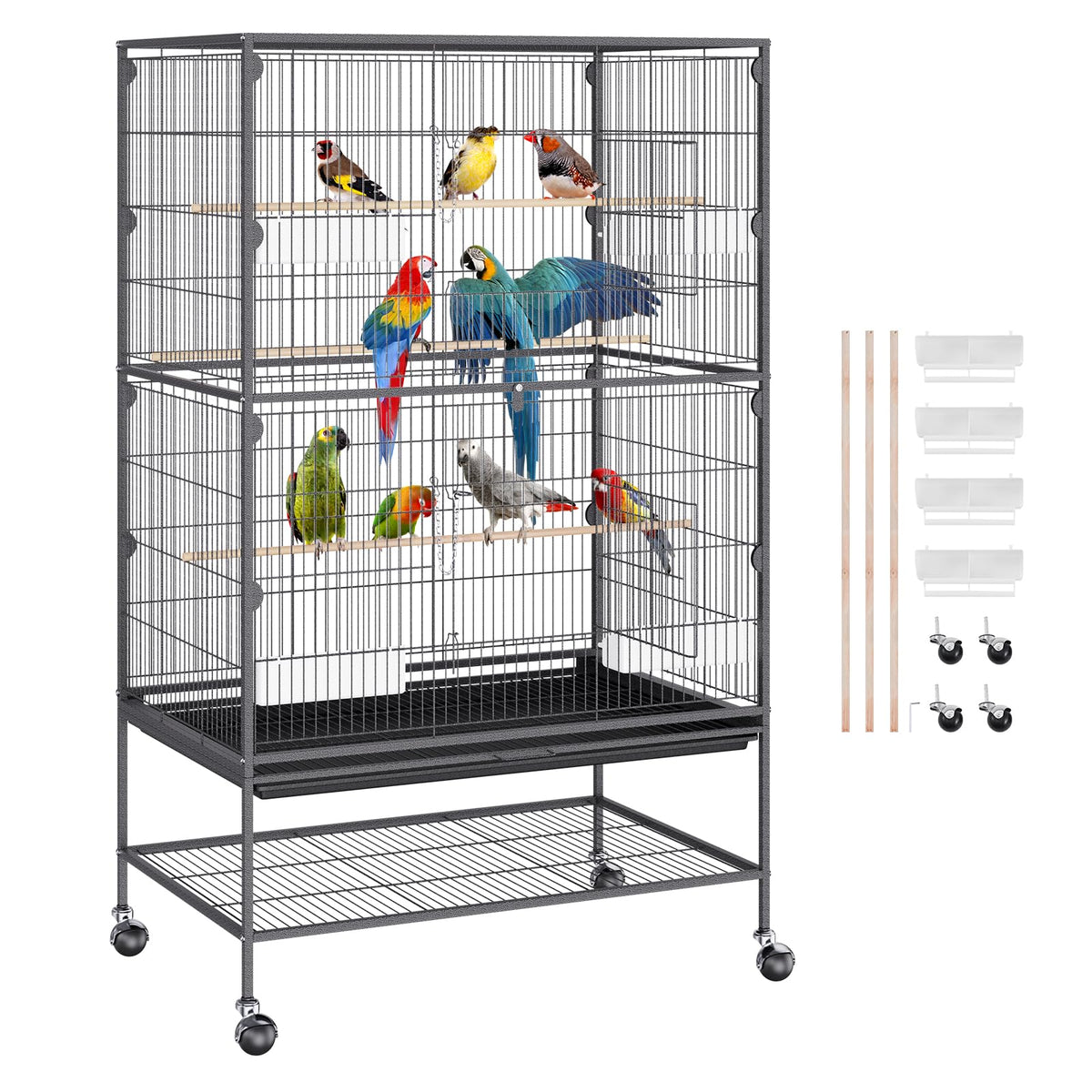 VEVOR Animal Cage in 31.1"L x 20.1"W x 52.0"H, Black