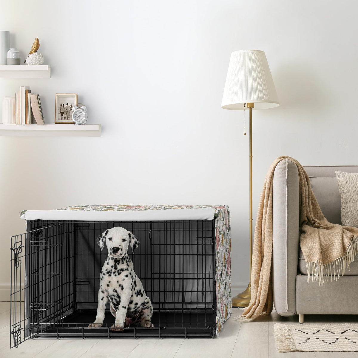 Sweet Jojo Designs Animal Cage in 36.0"L x 23.5"W x 24.0"H, Vintage Floral Pink and Green