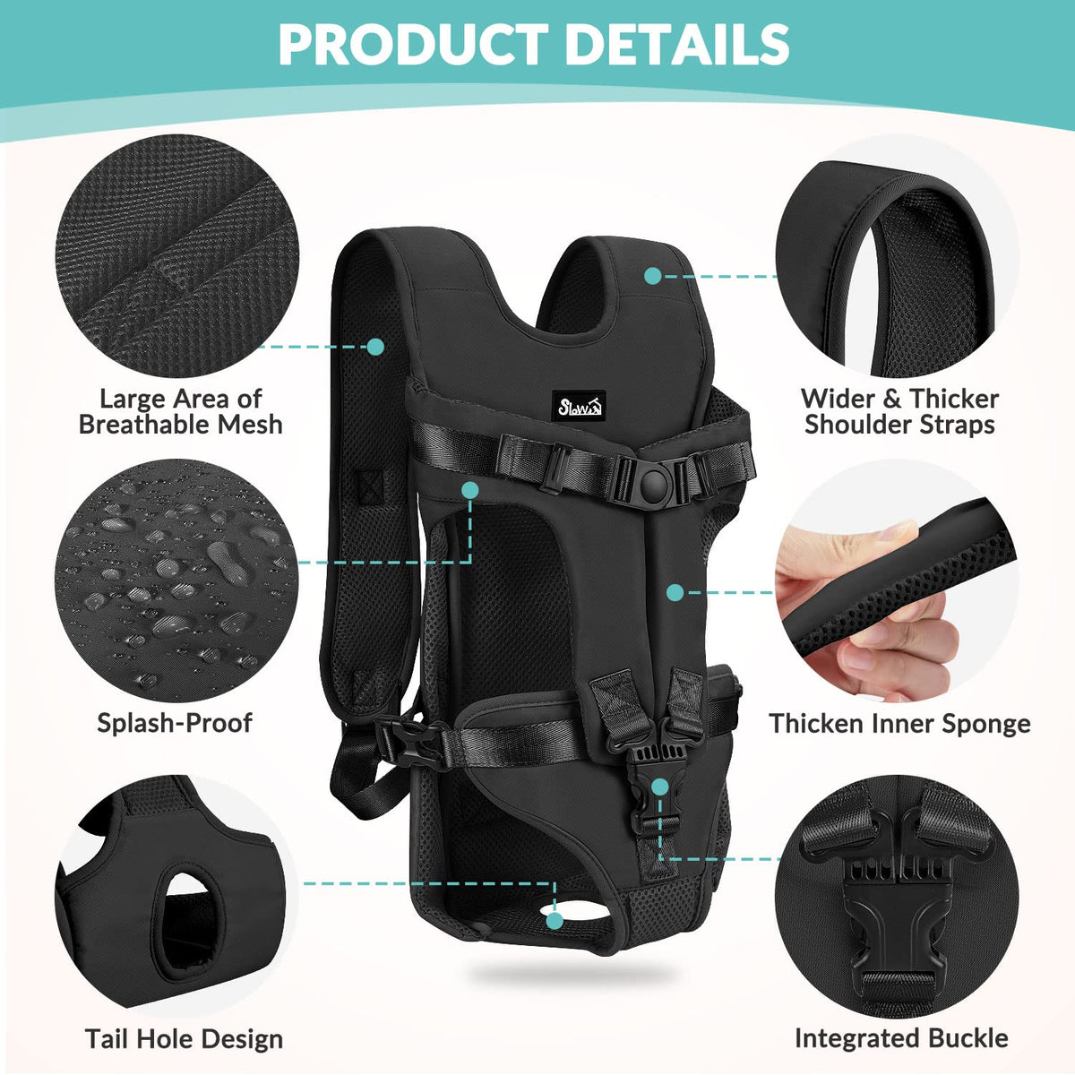 Lukovee Animal Carrier in Small, Black