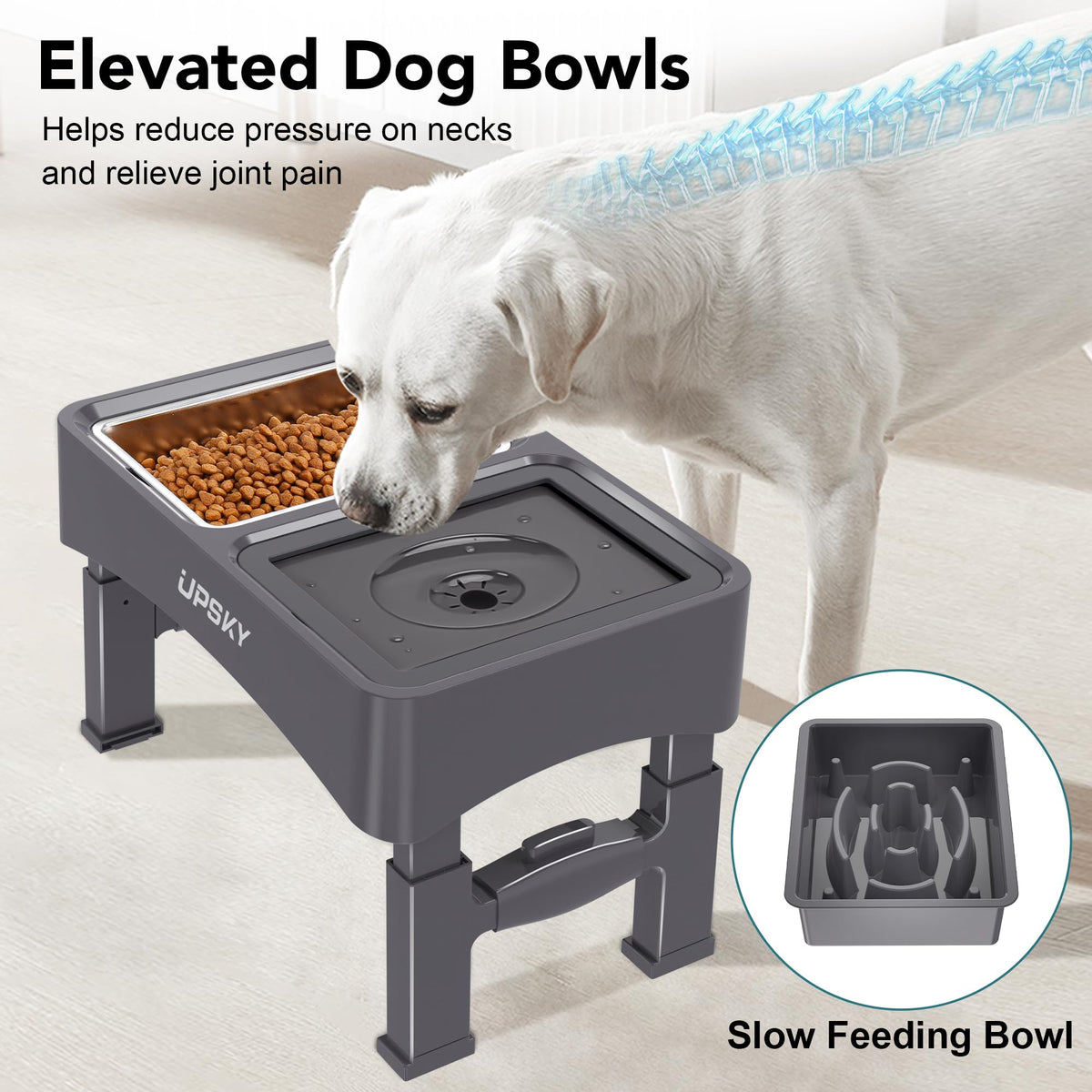 UPSKY Pet Feeder in D-3 in 1 (Grey)