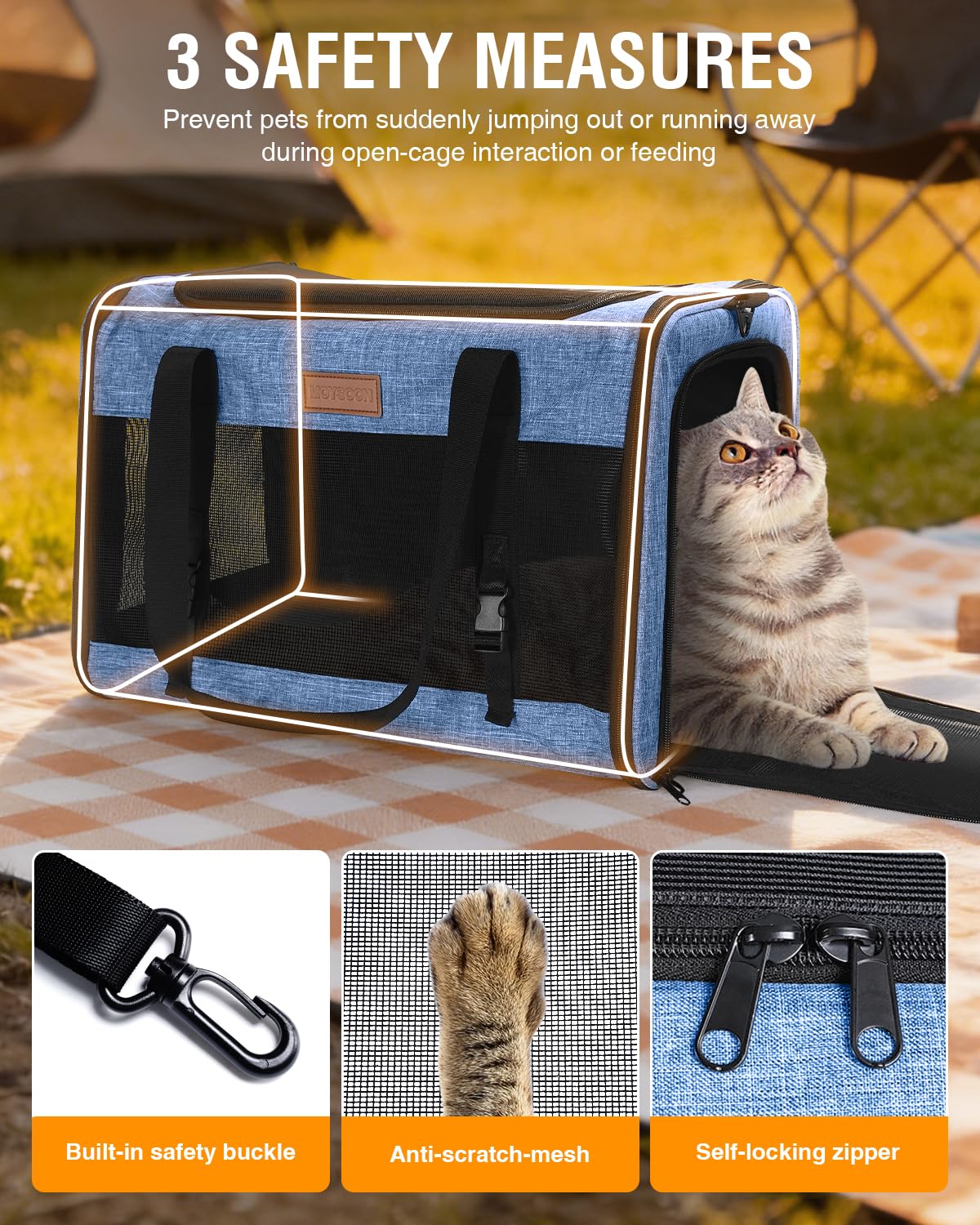 Petux Animal Carrier in 20.0"L x 13.0"W x 13.0"H, Blue