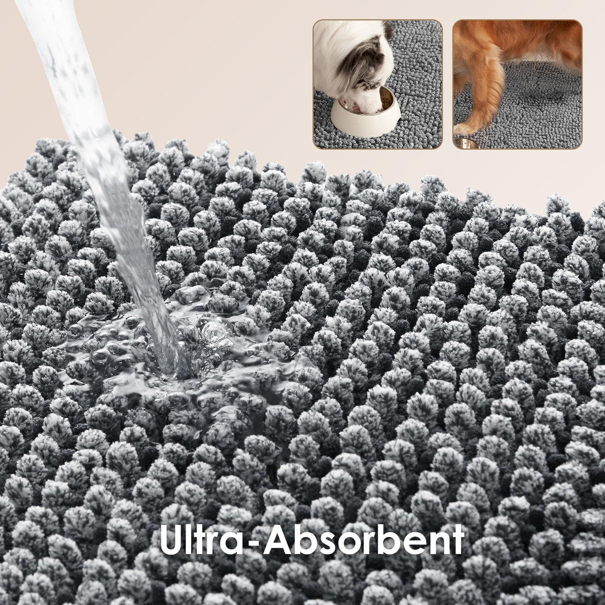 EHEYCIGA Pet Bed Mat in 24x16inch, Grey